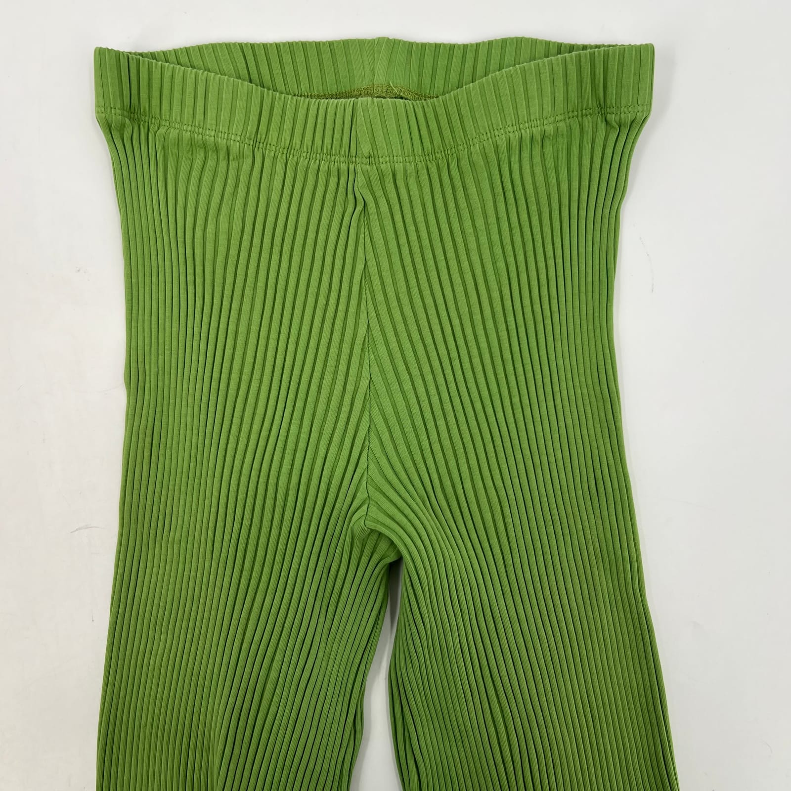 Kotn Green Rib Knit Stretchy Flare Pants