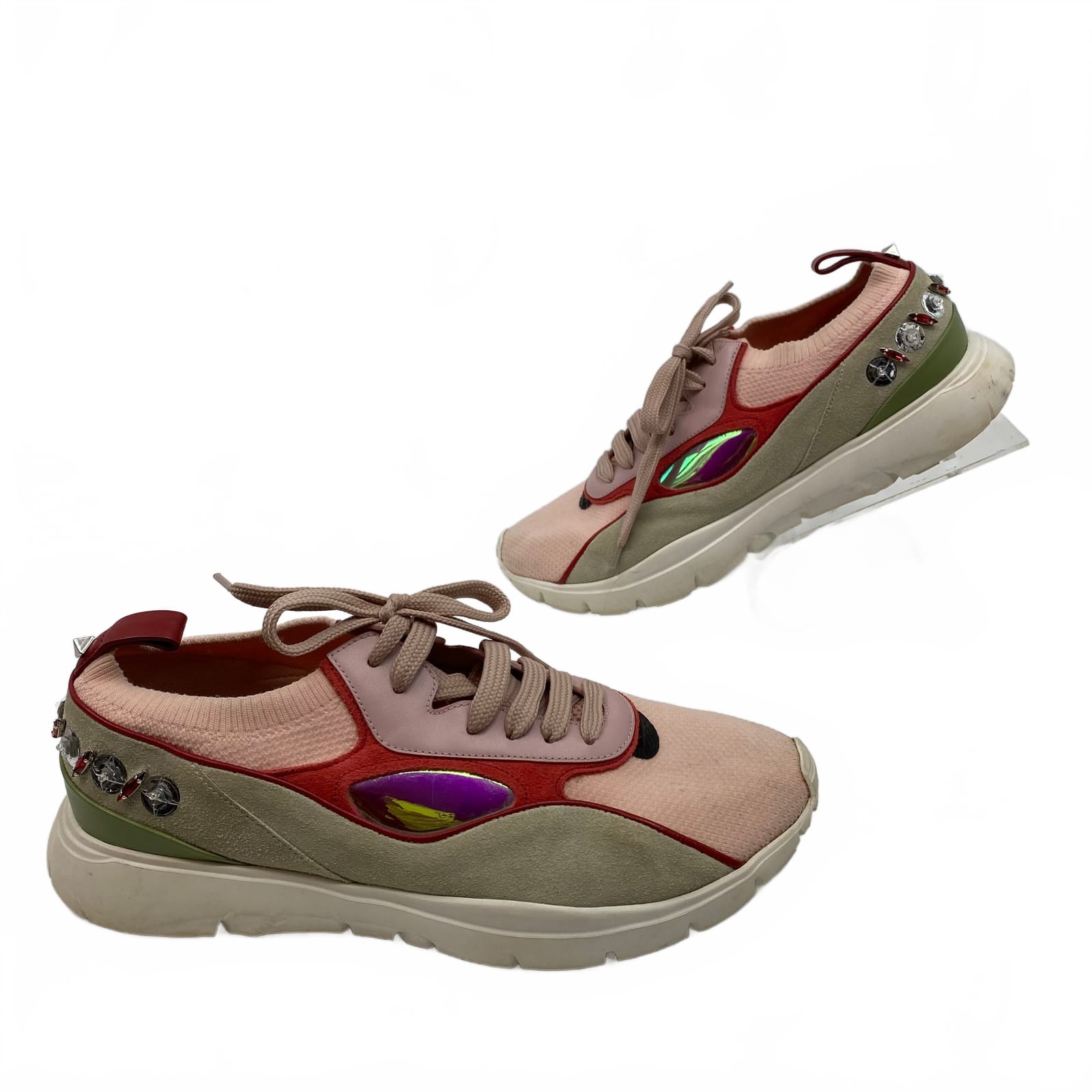 Valentino Pink/Green Leather & Synthetic Sneaker