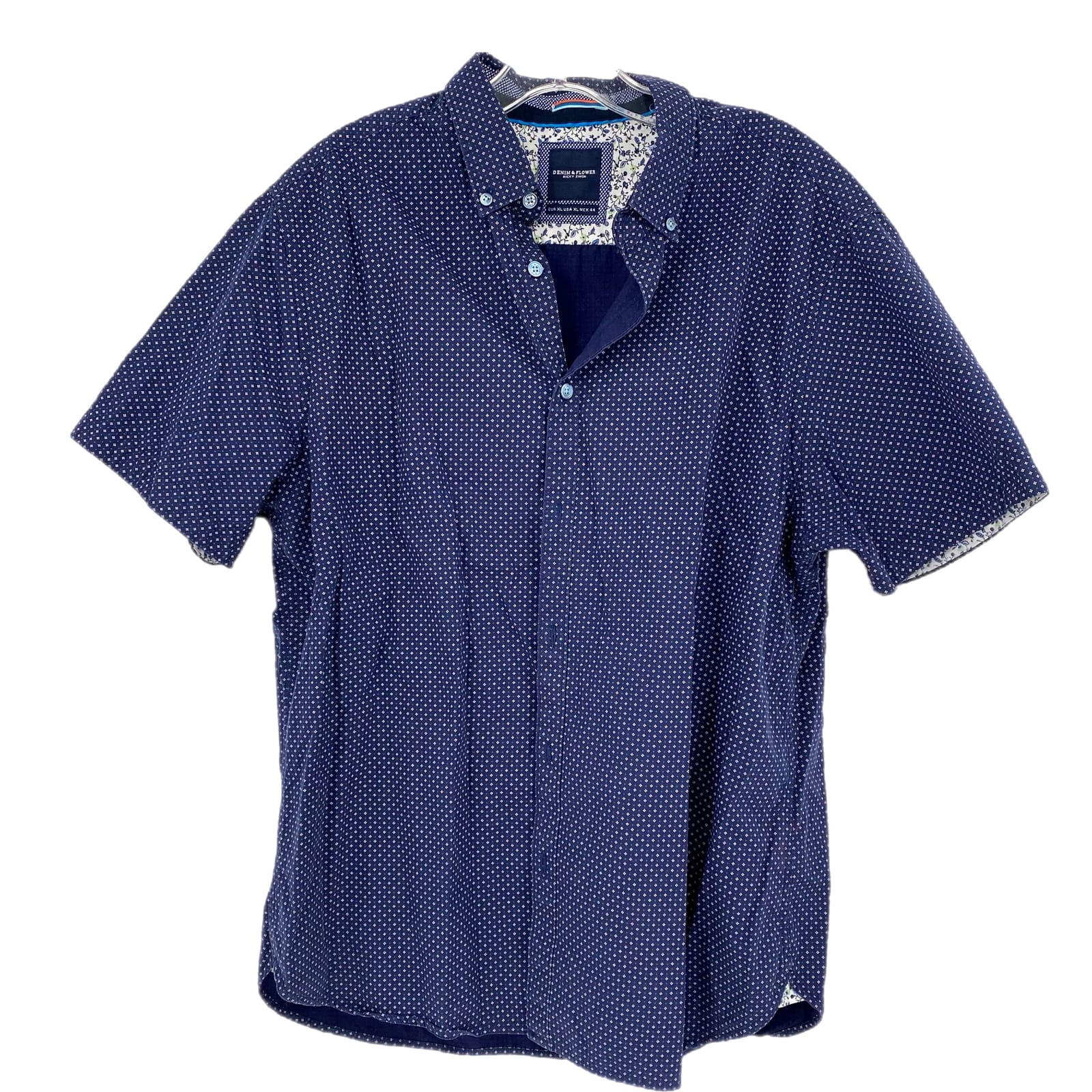 Denim & Flower Blue & White Printed Button-Up Shirt