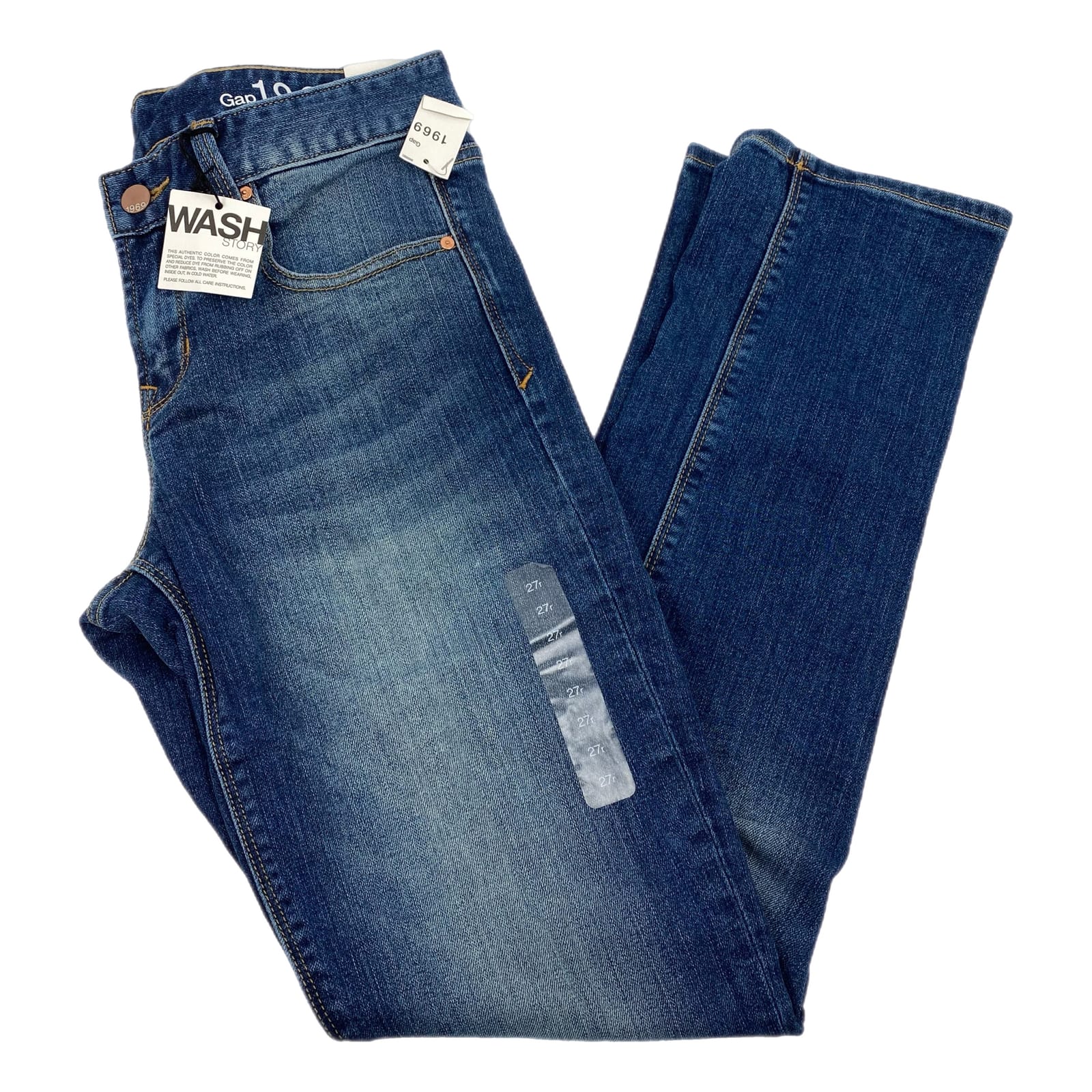 GAP Blue Dark Wash Low Rise Real Straight Leg Jeans