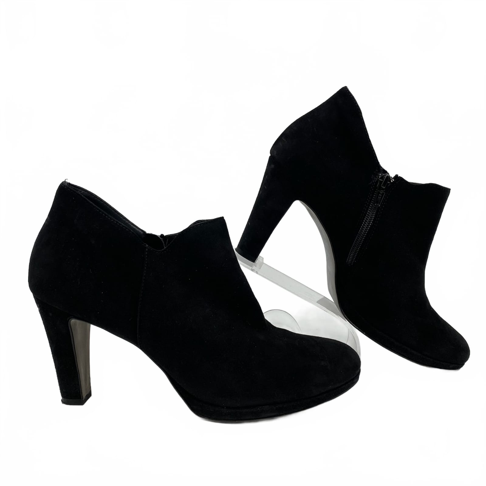 Paul Green Black Suede Heeled Booties
