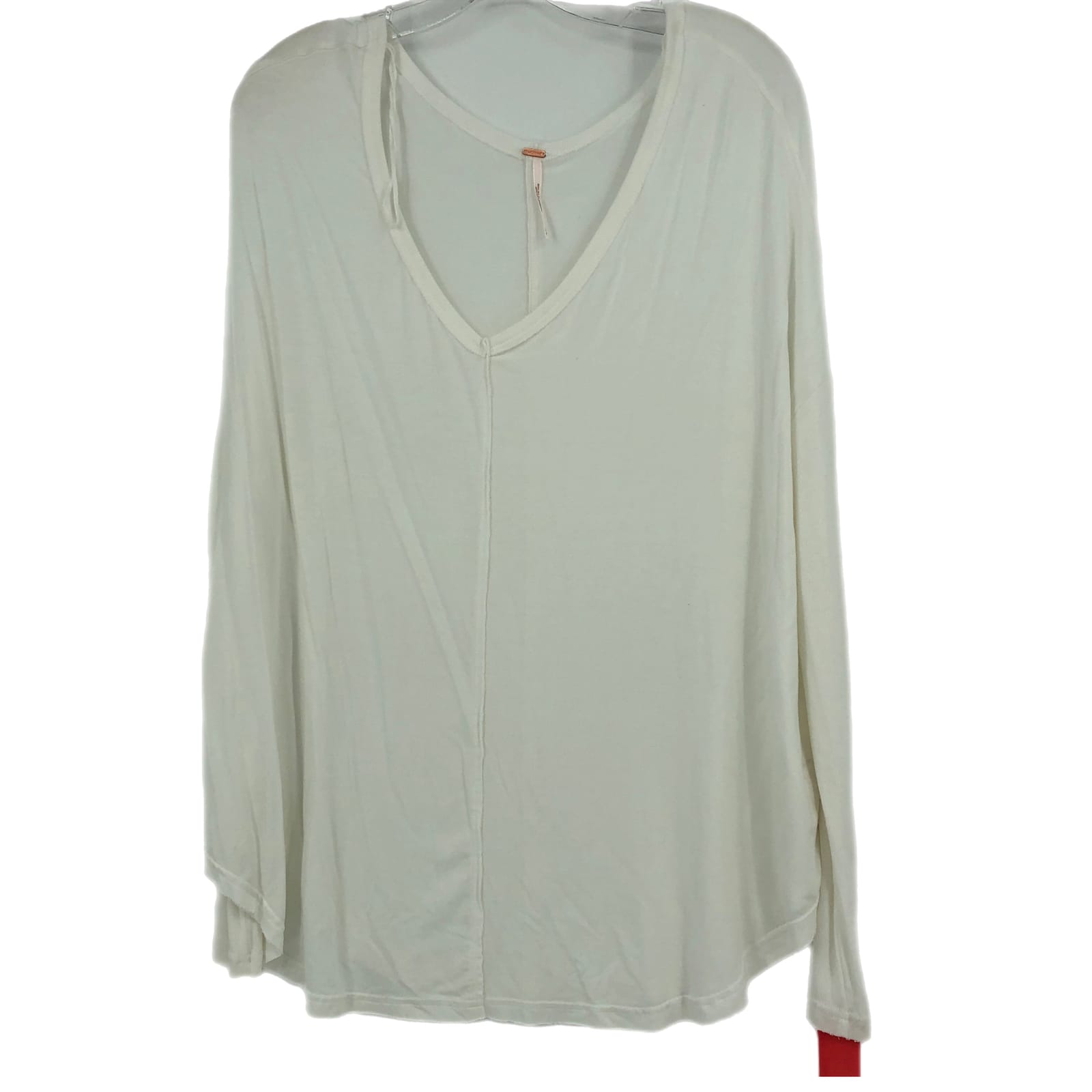 Free People Cream Classic V-Neck T-Shirt