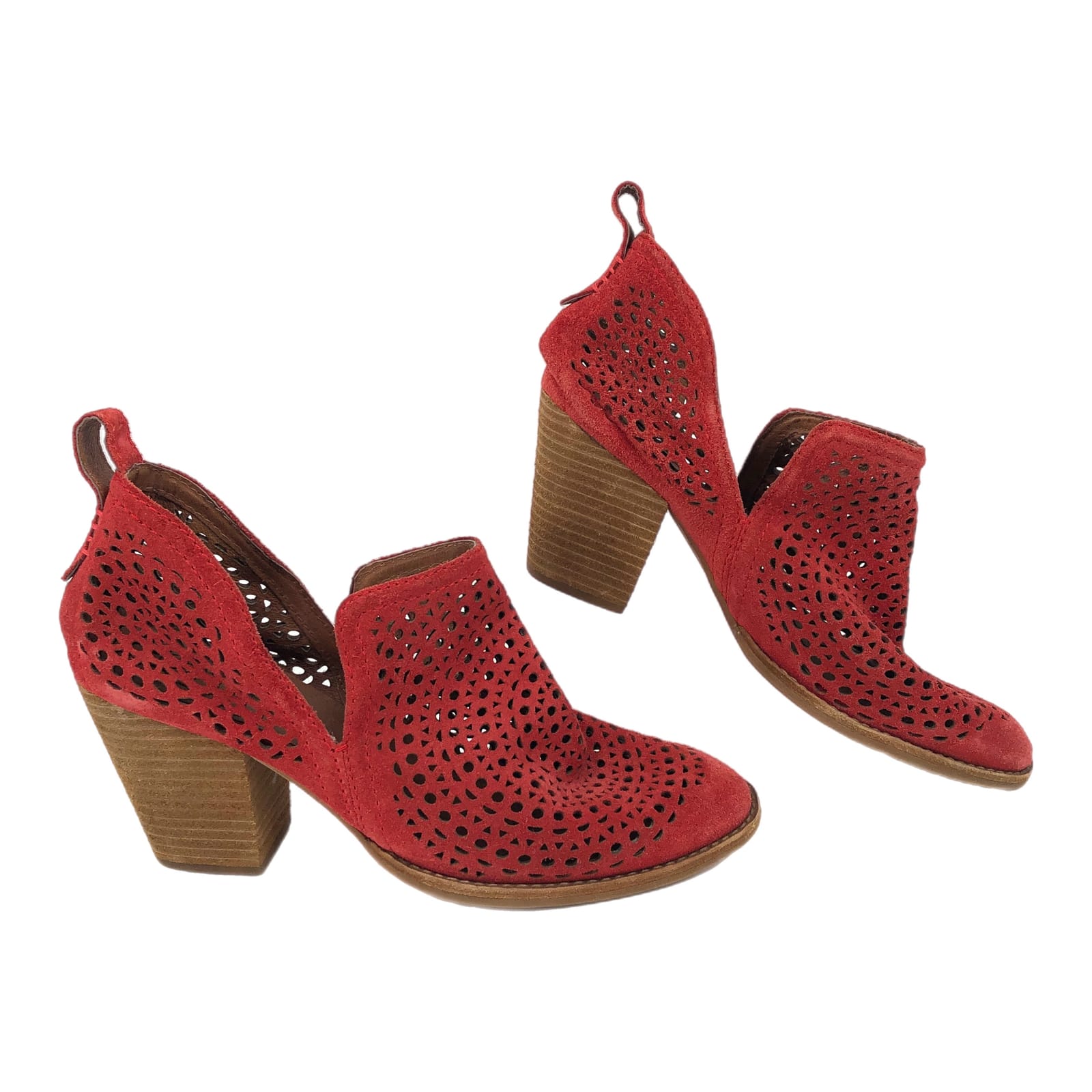 Jeffrey Campbell Red Cushioned Comfort Ankle Boots