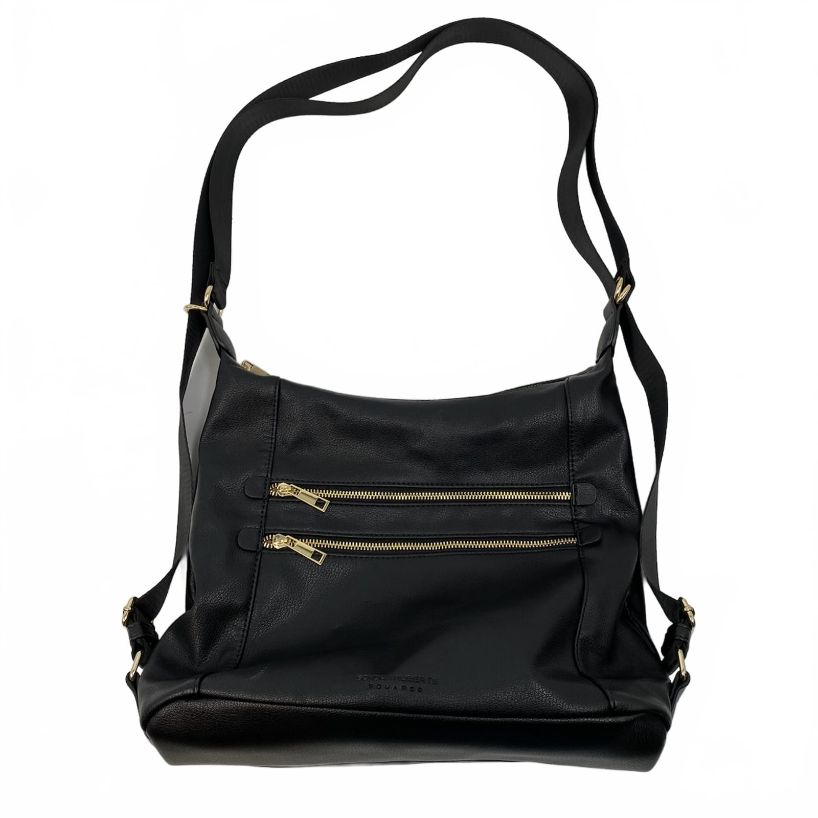Sondra Roberts Black Faux Leather Shoulder Bag