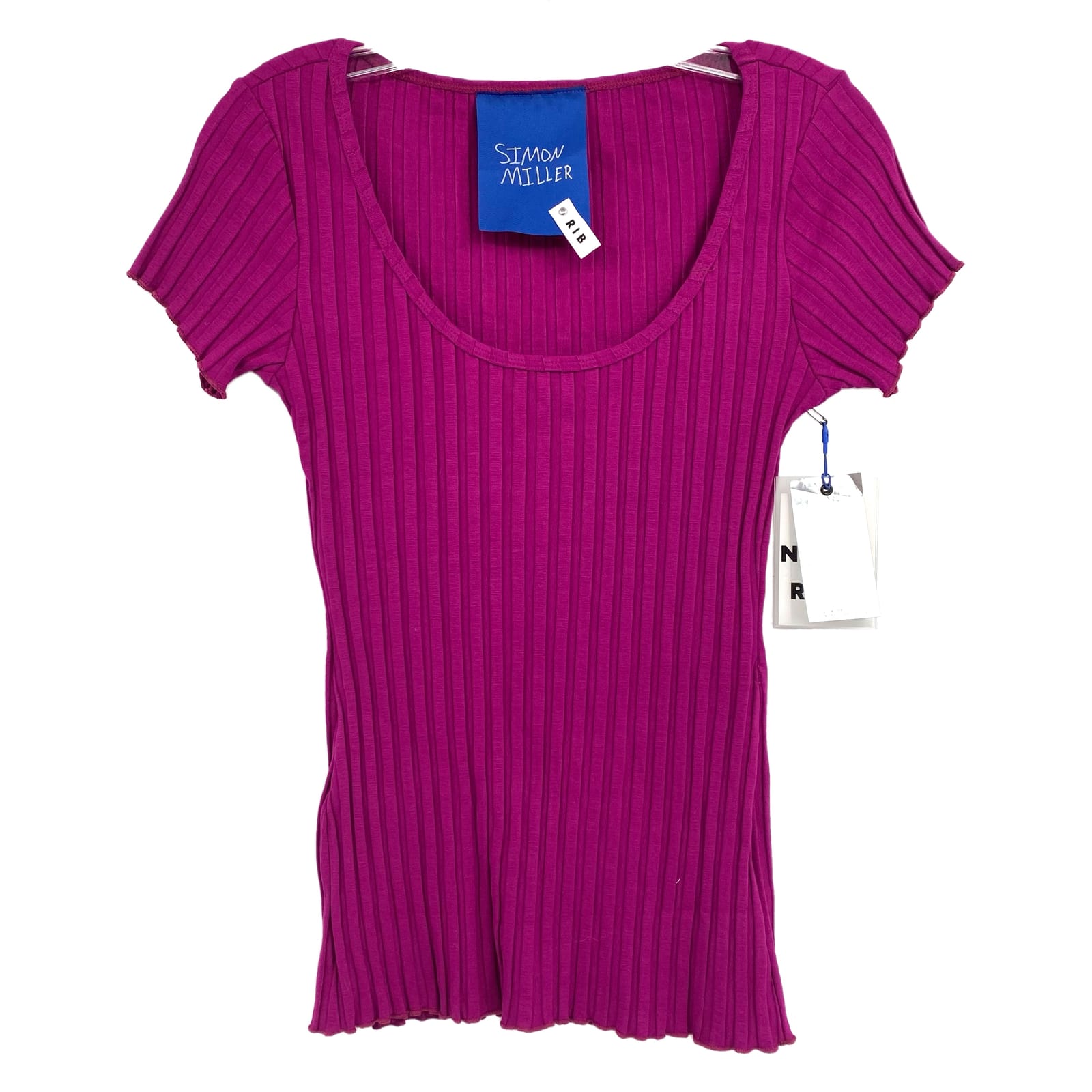 Simon Miller Purple Ribbed Short Sleeve Top