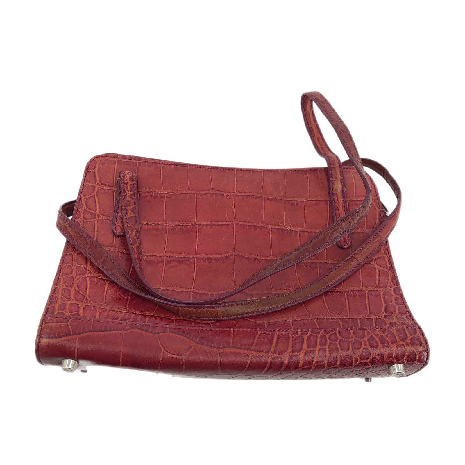 Monsac Red Leather Shoulder Bag