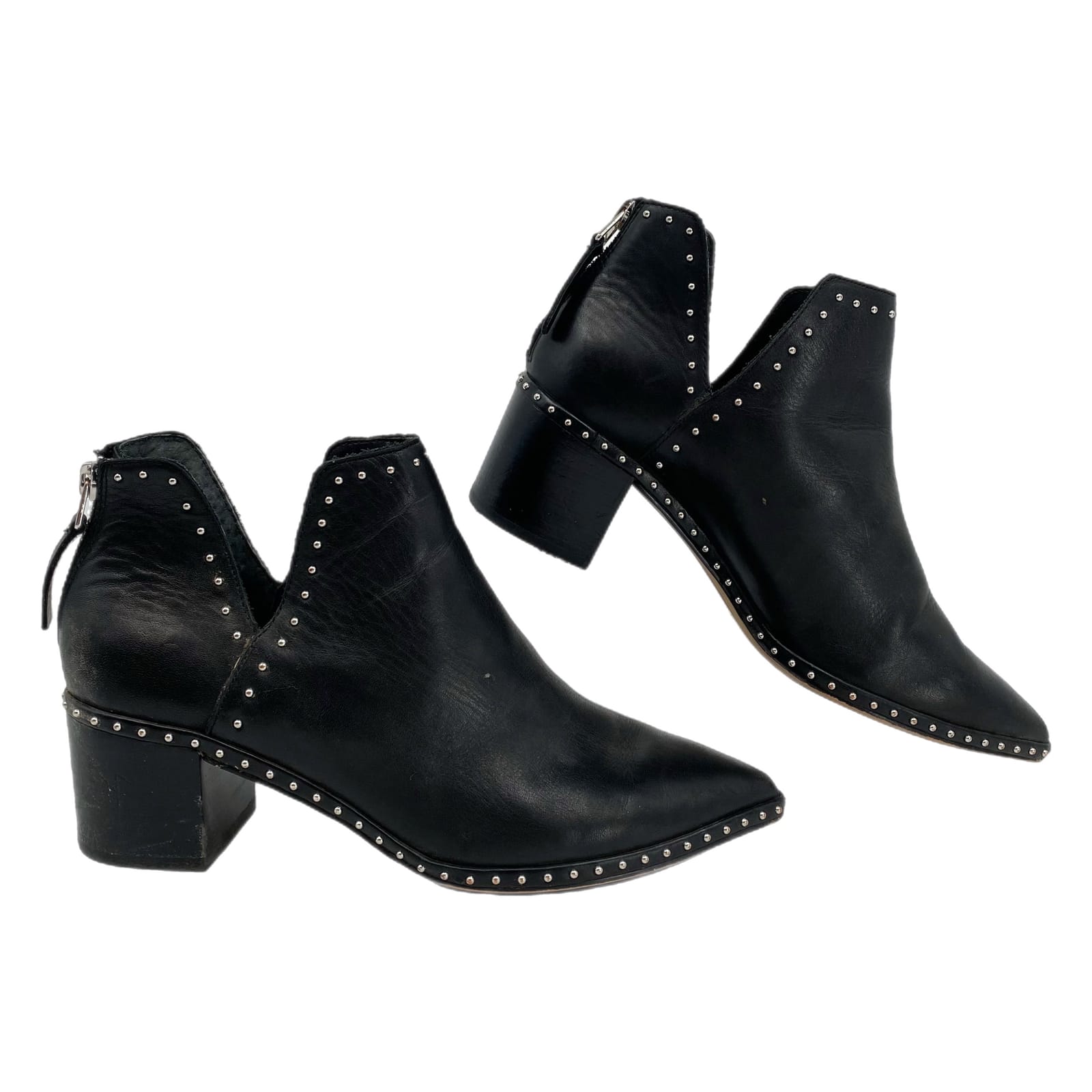 Dolce Vita Black Studded Pointed Toe Ankle Booties