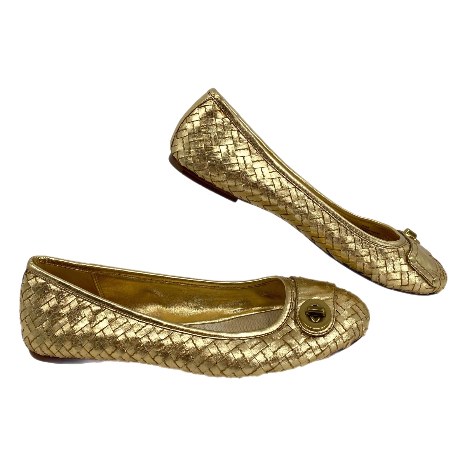 Coach Gold Woven Flats
