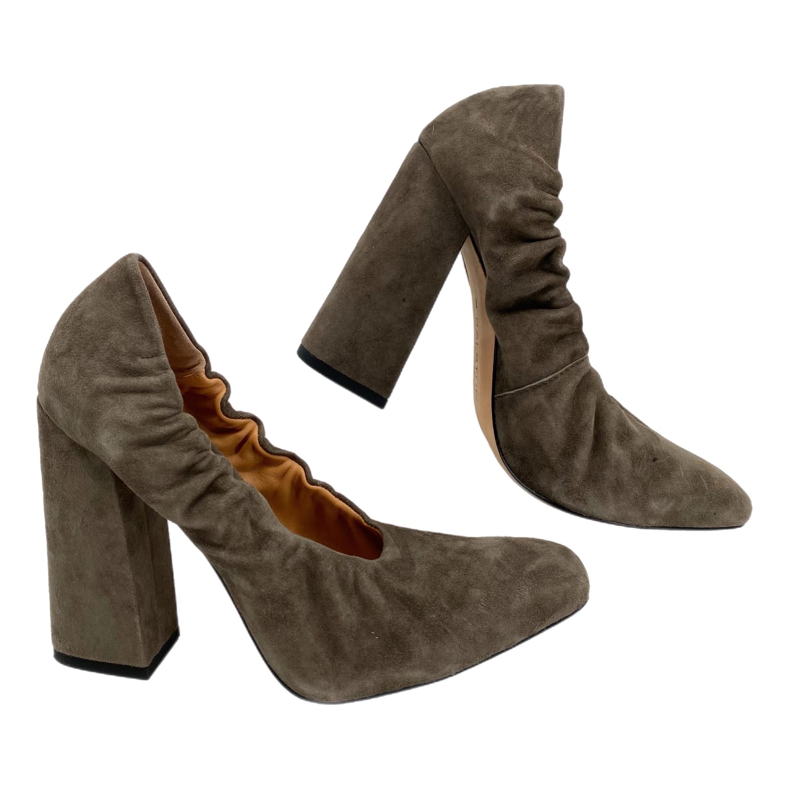 Halston Heritage Gray Suede Block Heels