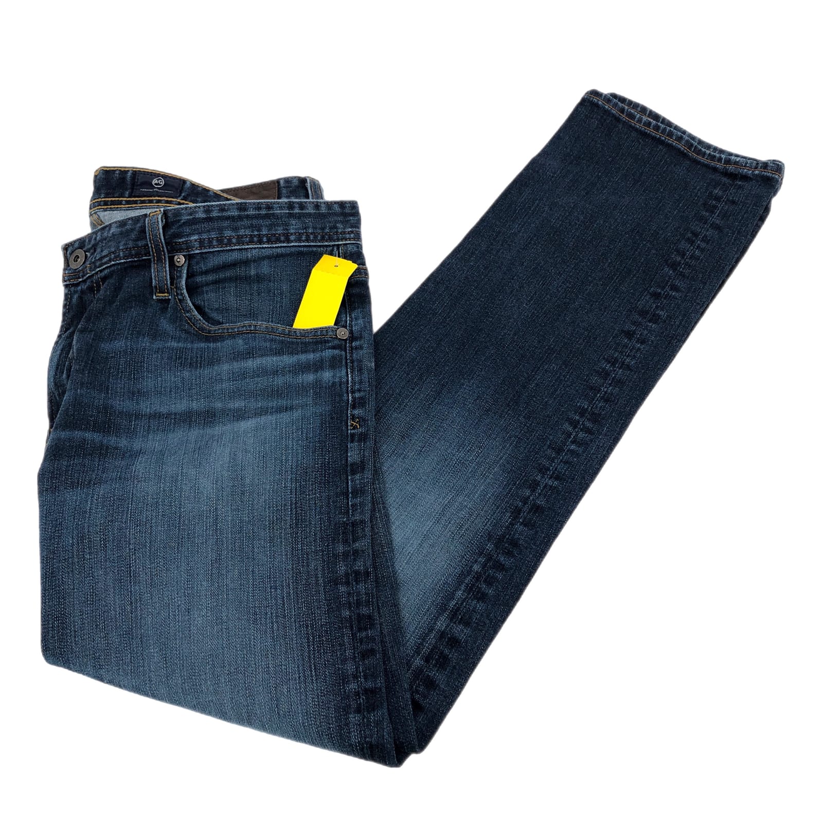 Ag Adriano Goldschmied Blue Mid-Rise Straight Jeans
