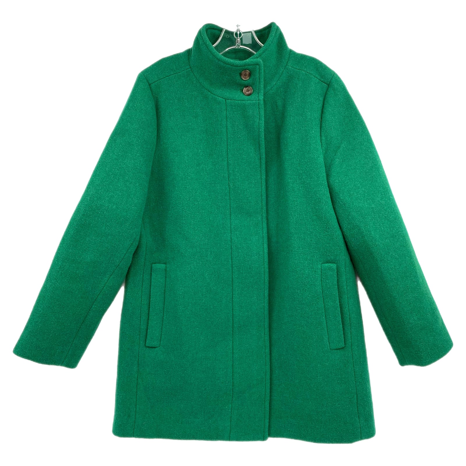 J. Crew Green Wool Blend Pea Coat