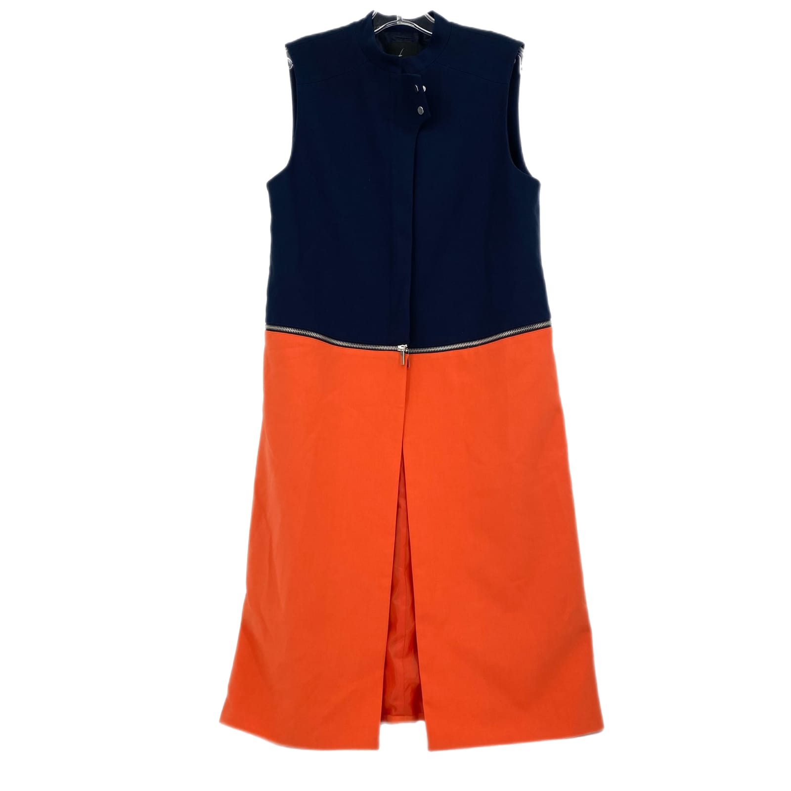 Trouve Orange/Blue High Neck Maxi Dress