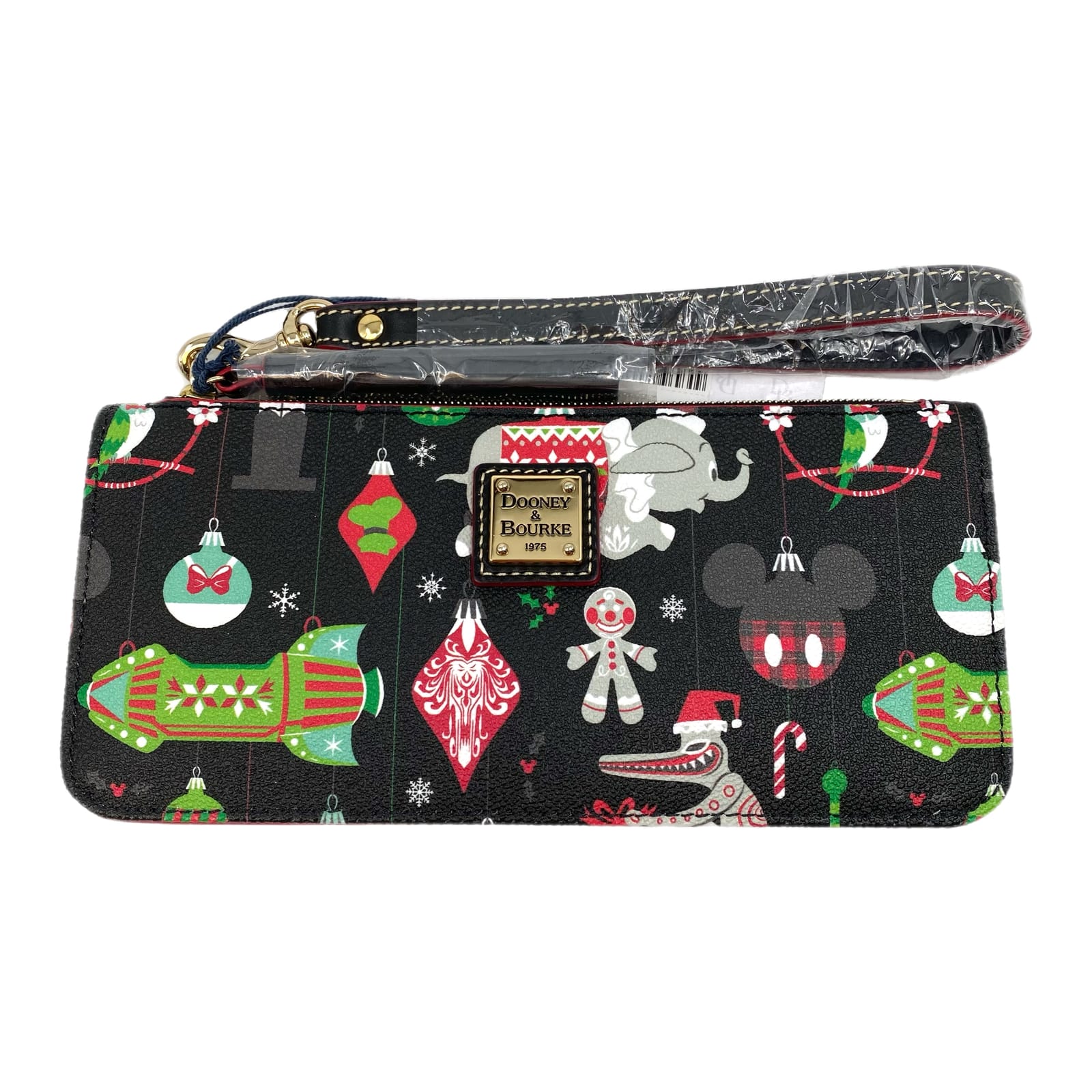 Dooney & Bourke Black Red Leather Disney Christmas Wallet