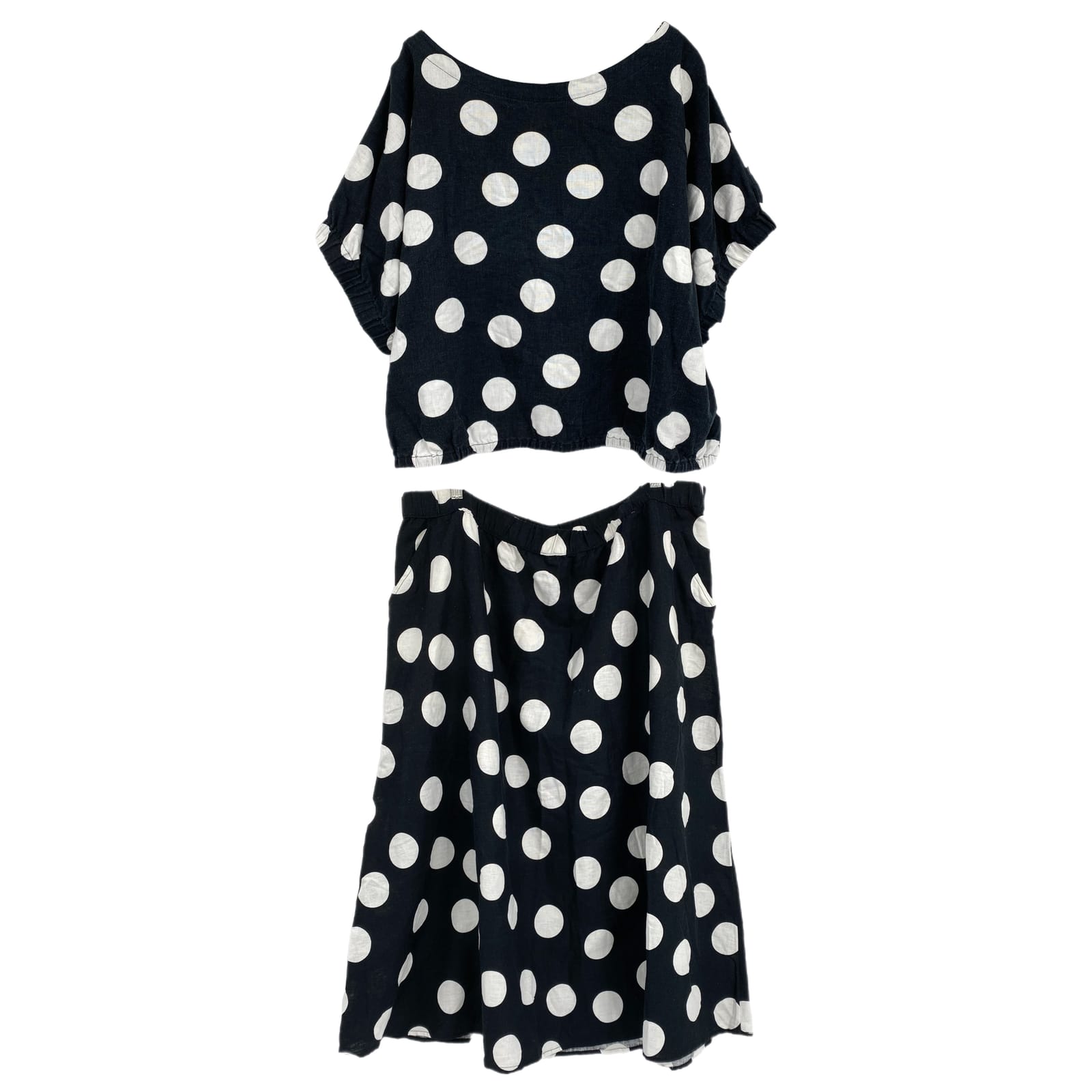 Tabitha Brown Polka Dot Boxy Top & Midi Skirt Set
