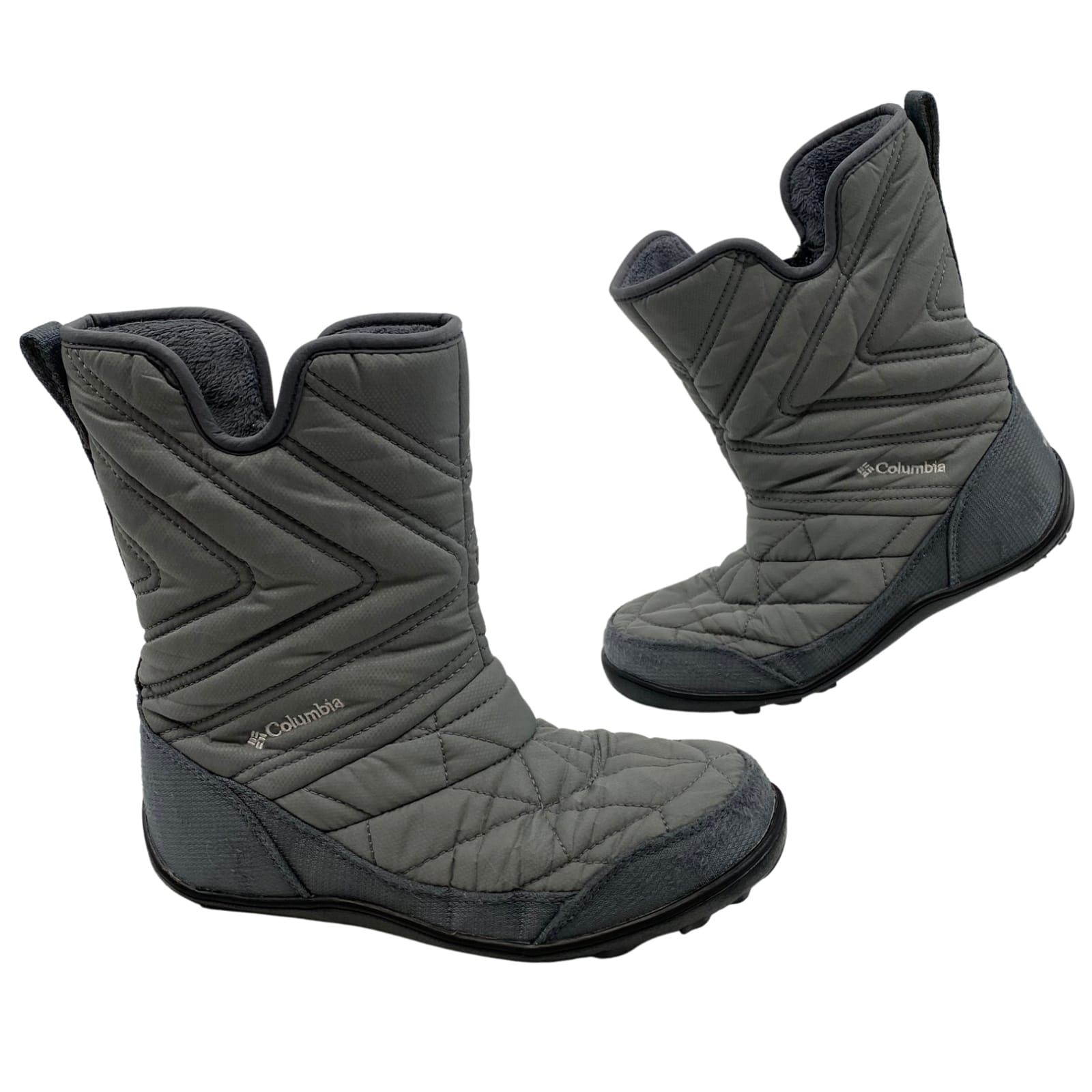 Columbia Gray Quilted Synthetic Winter Boots