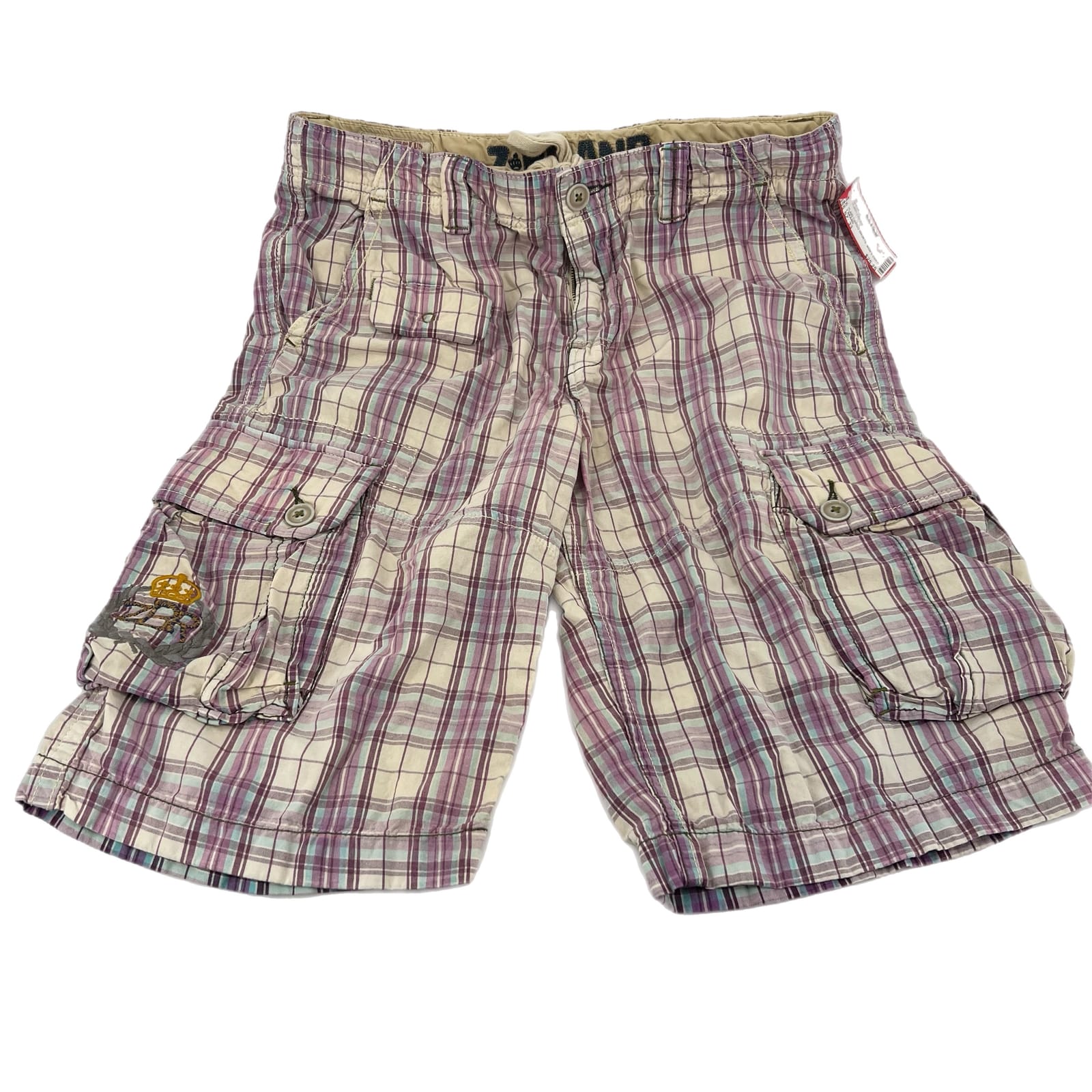 Z Brand Purple Plaid Cargo Shorts