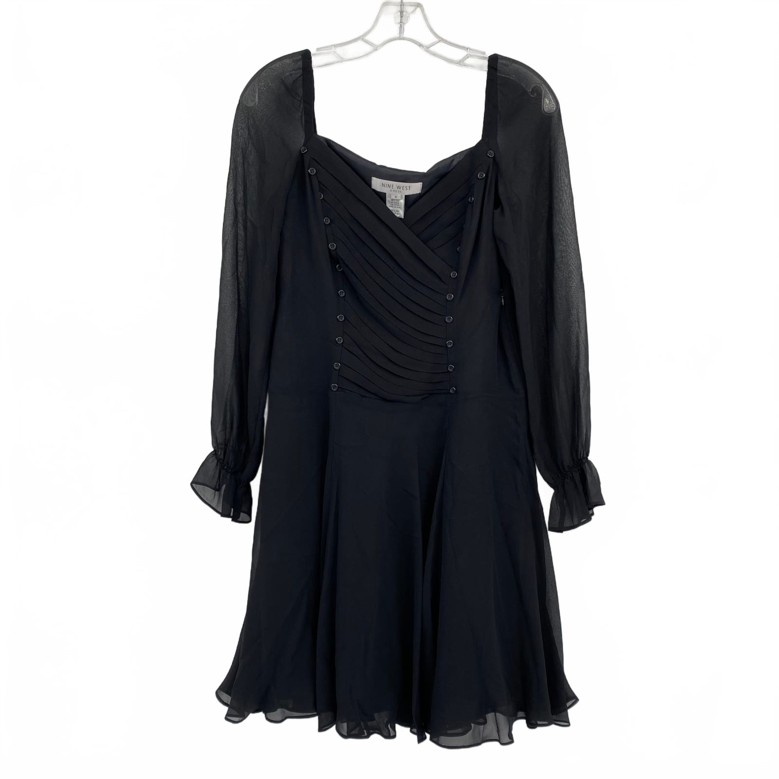 Nine West Black Silk Mini Dress