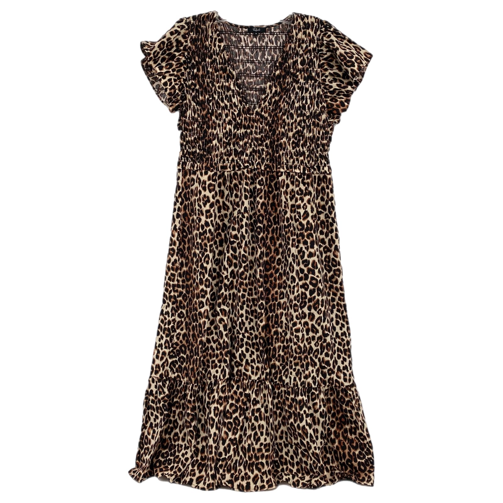 Rails Brown Black Leopard Print Midi Dress
