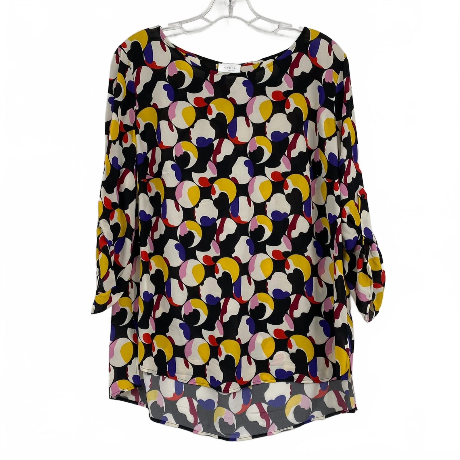 Akris Punto Black White Multicolor Printed Blouse