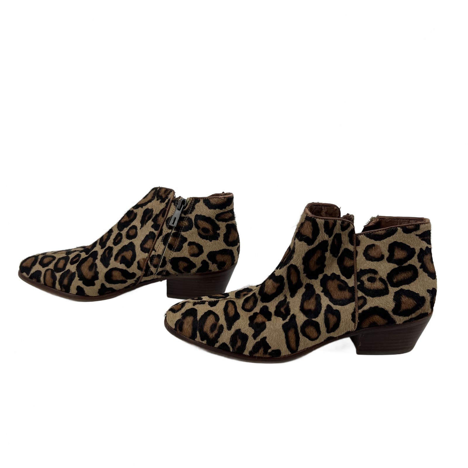 Sam Edelman Brown Suede Animal Print Ankle Boots