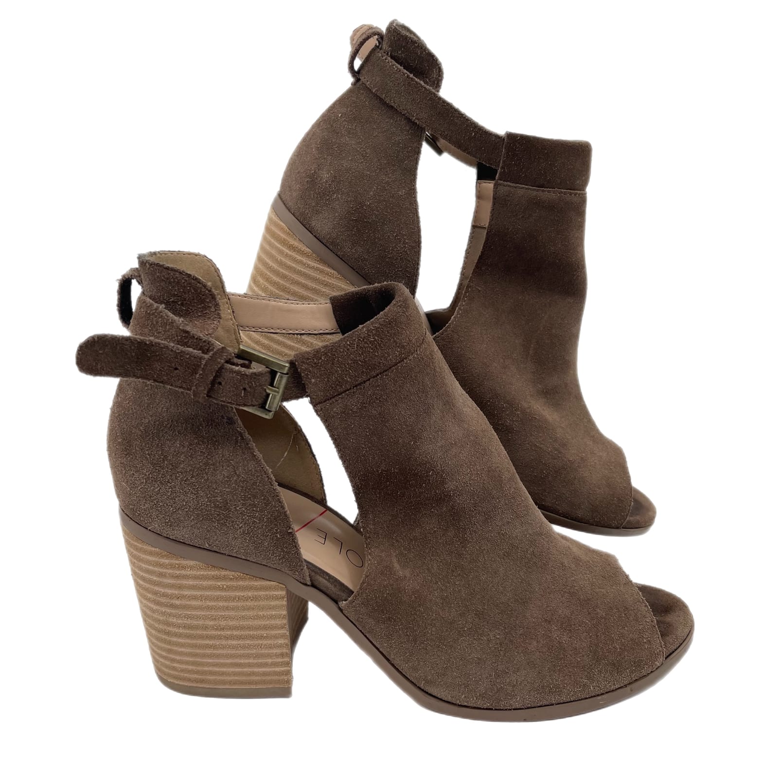 Sole Society Brown Suede Open Toe Bootie