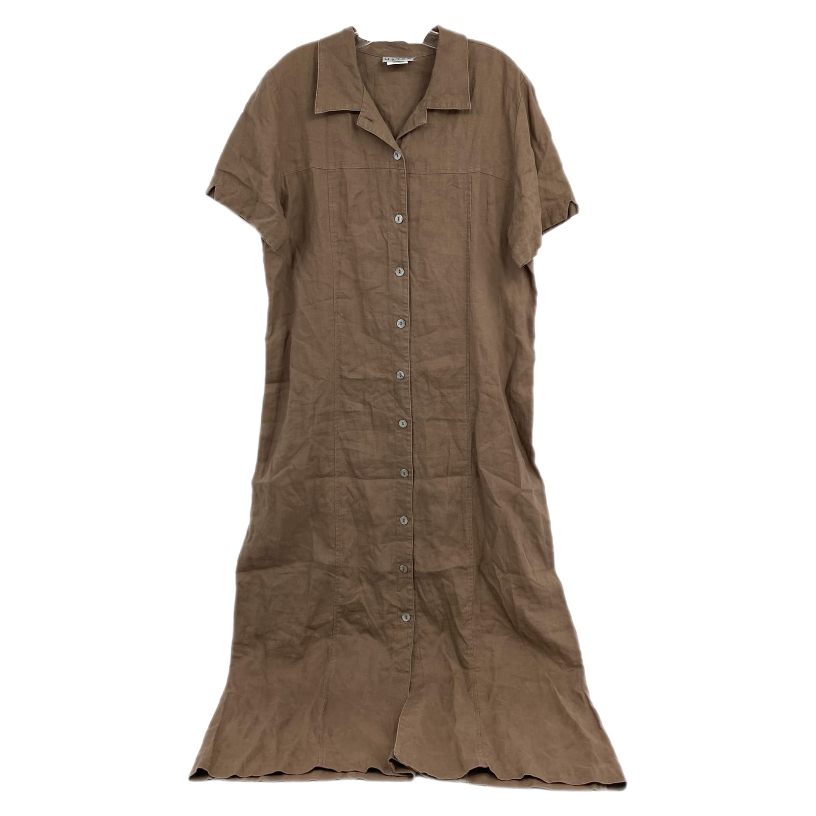 Match Brown Button Front Maxi Dress
