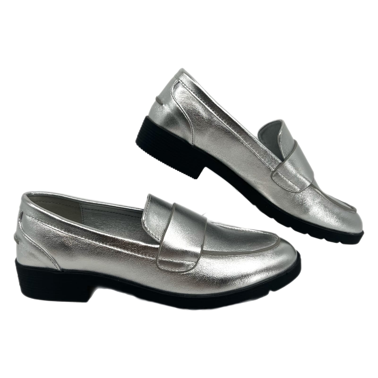 Kenneth Cole Silver Classic Loafer Flats