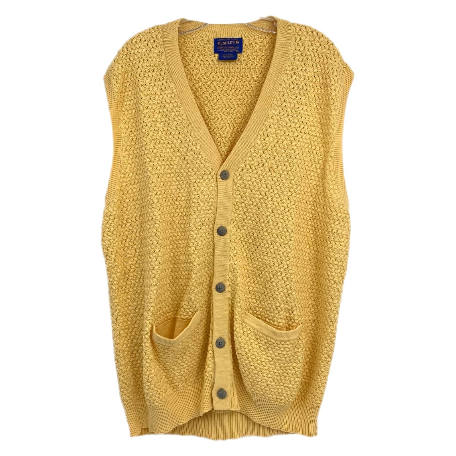 Pendleton Yellow Button Down Knit Vest