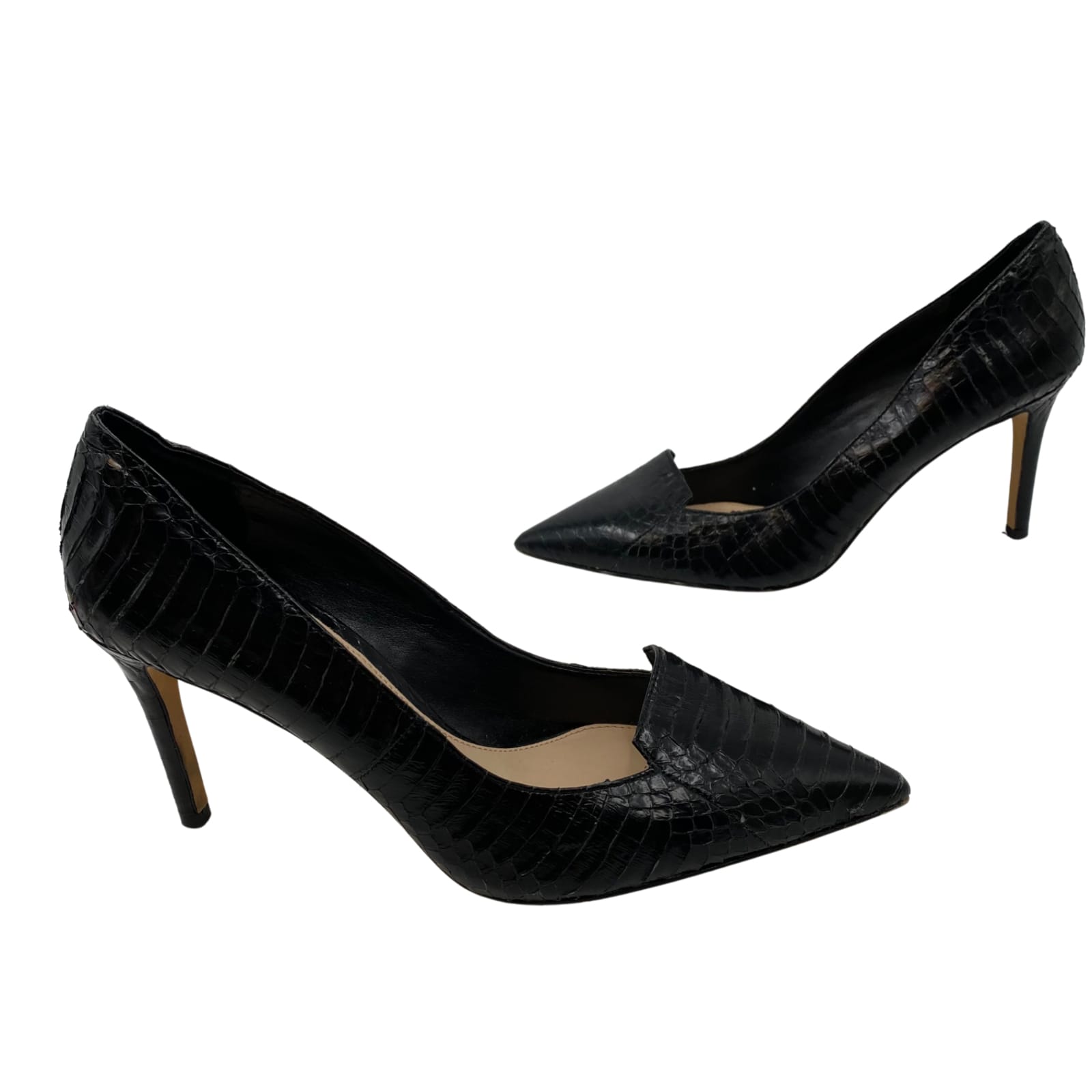 Vince Camuto Black Leather Cone Heel