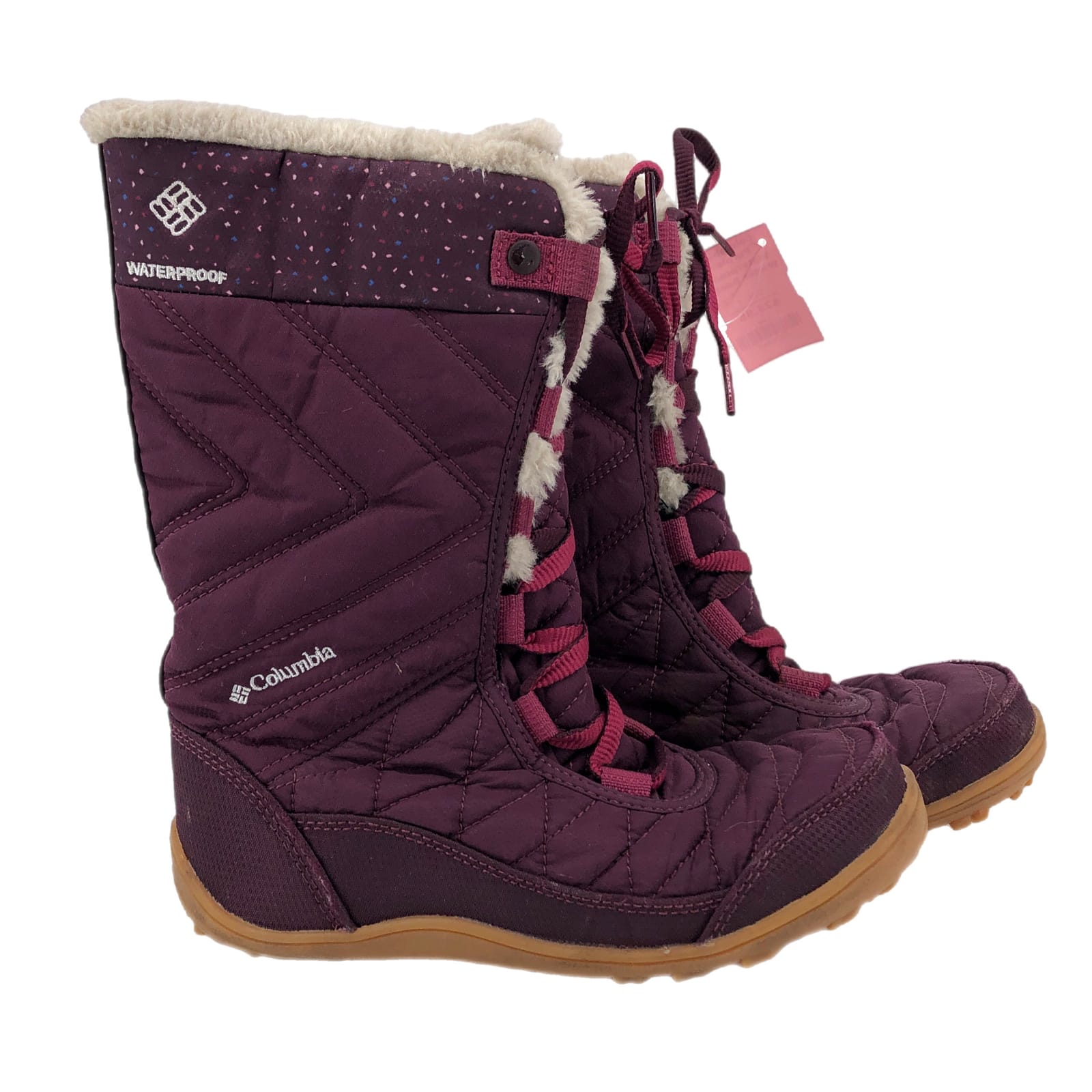 Columbia Purple Lace Up Rain & Snow Boots