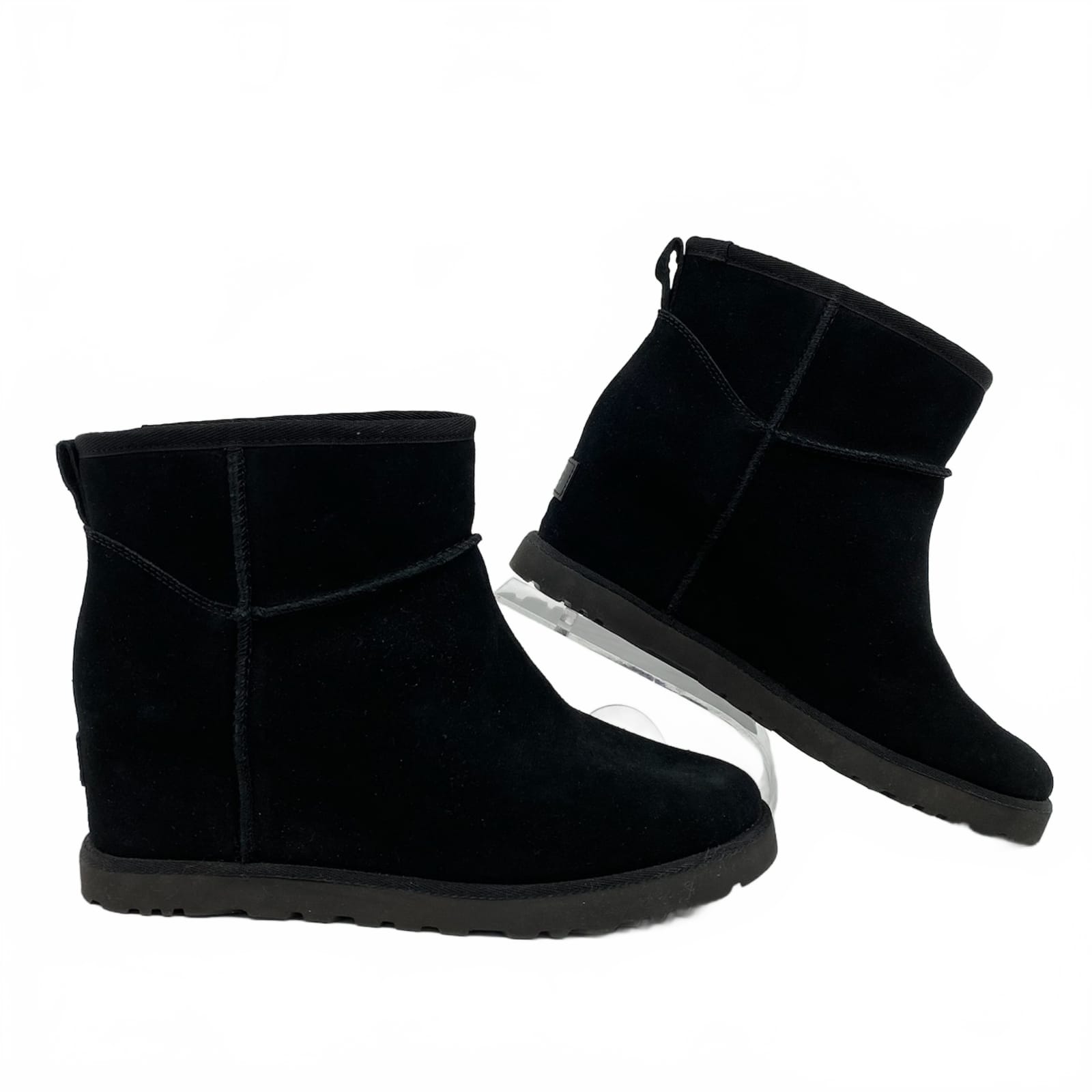 UGG Black Suede Wedge Ankle Booties