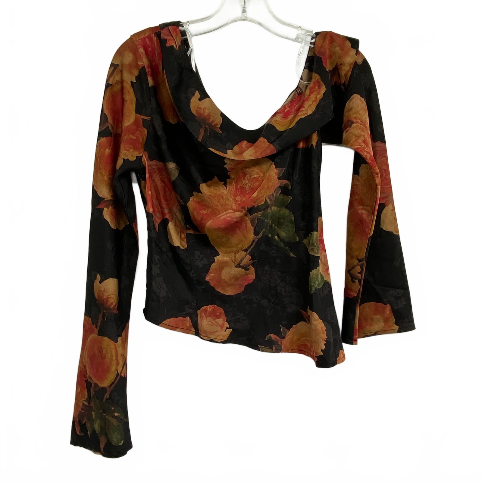 Lulus Rose Print Blouse