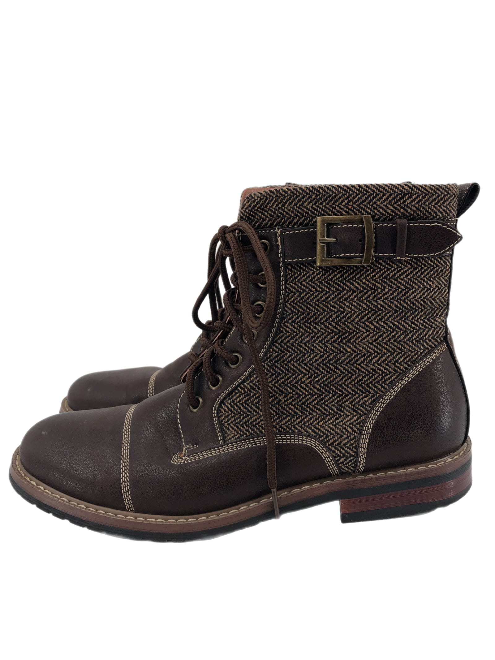 Polar Fox Brown Leather Lace Up Boots