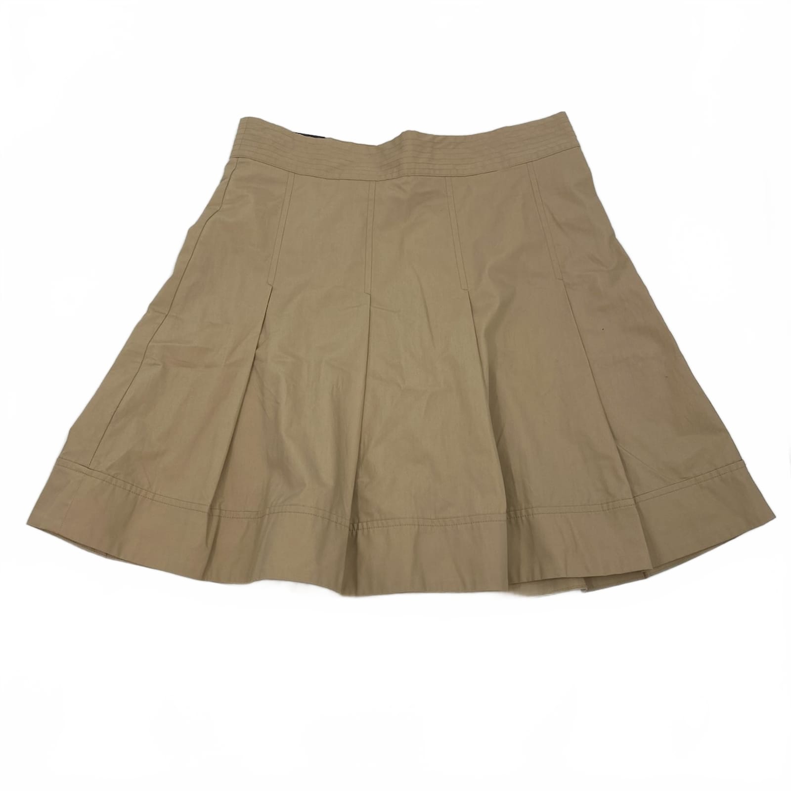 Banana Republic Tan Cotton Pleated Mini Skirt