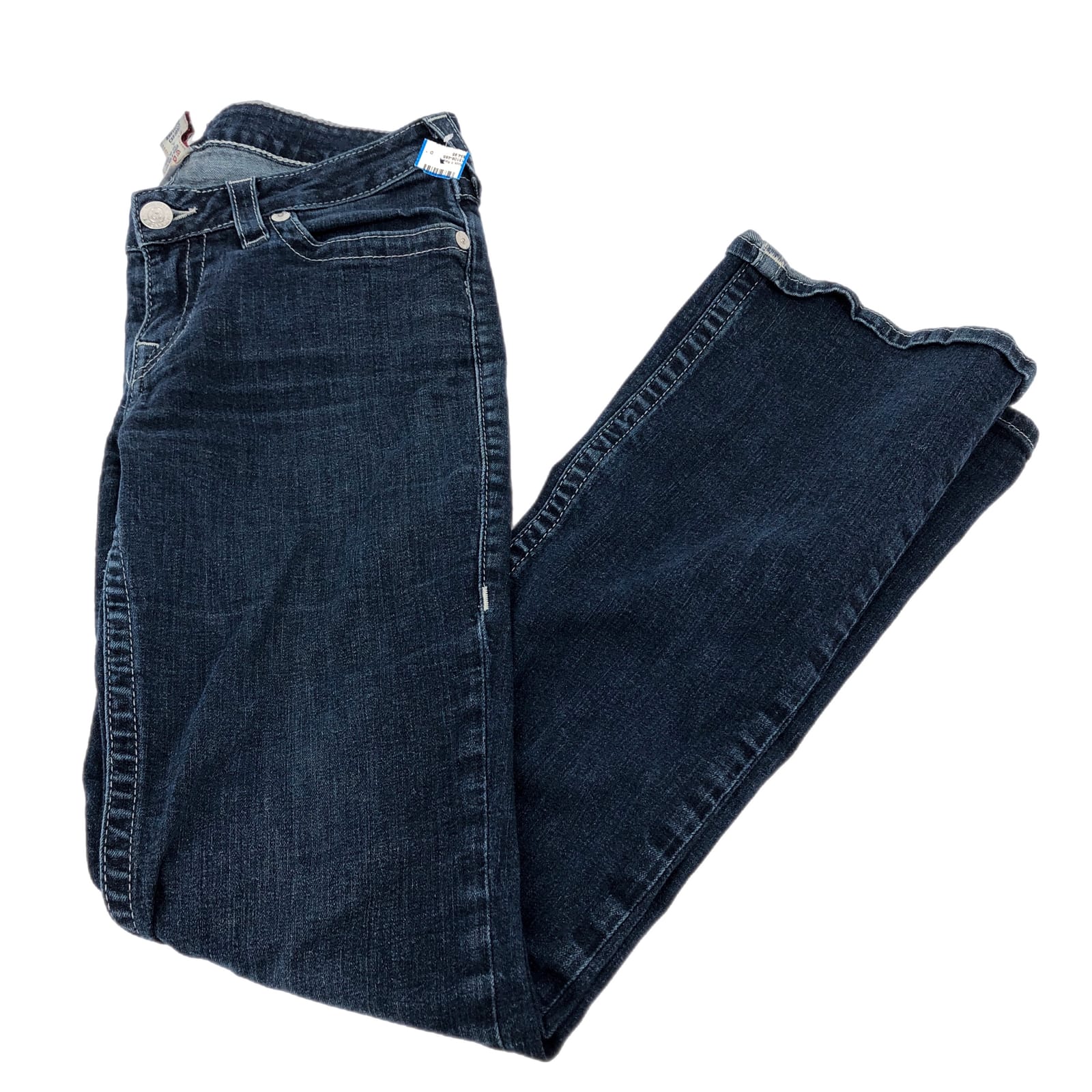 True Religion Blue Bedazzled Back Pockets Boot cut Jeans