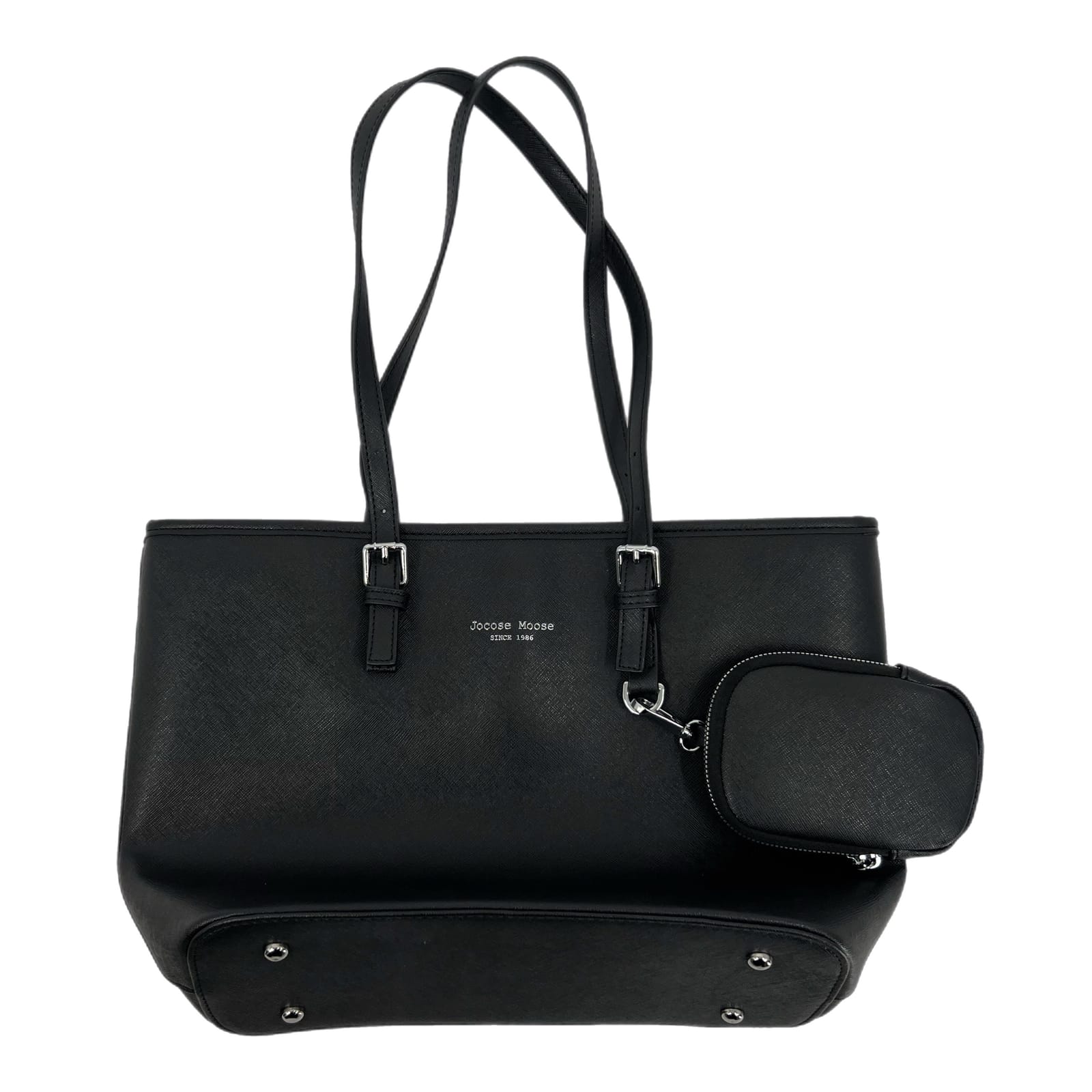 Jocose Moose Black Faux Leather Tote