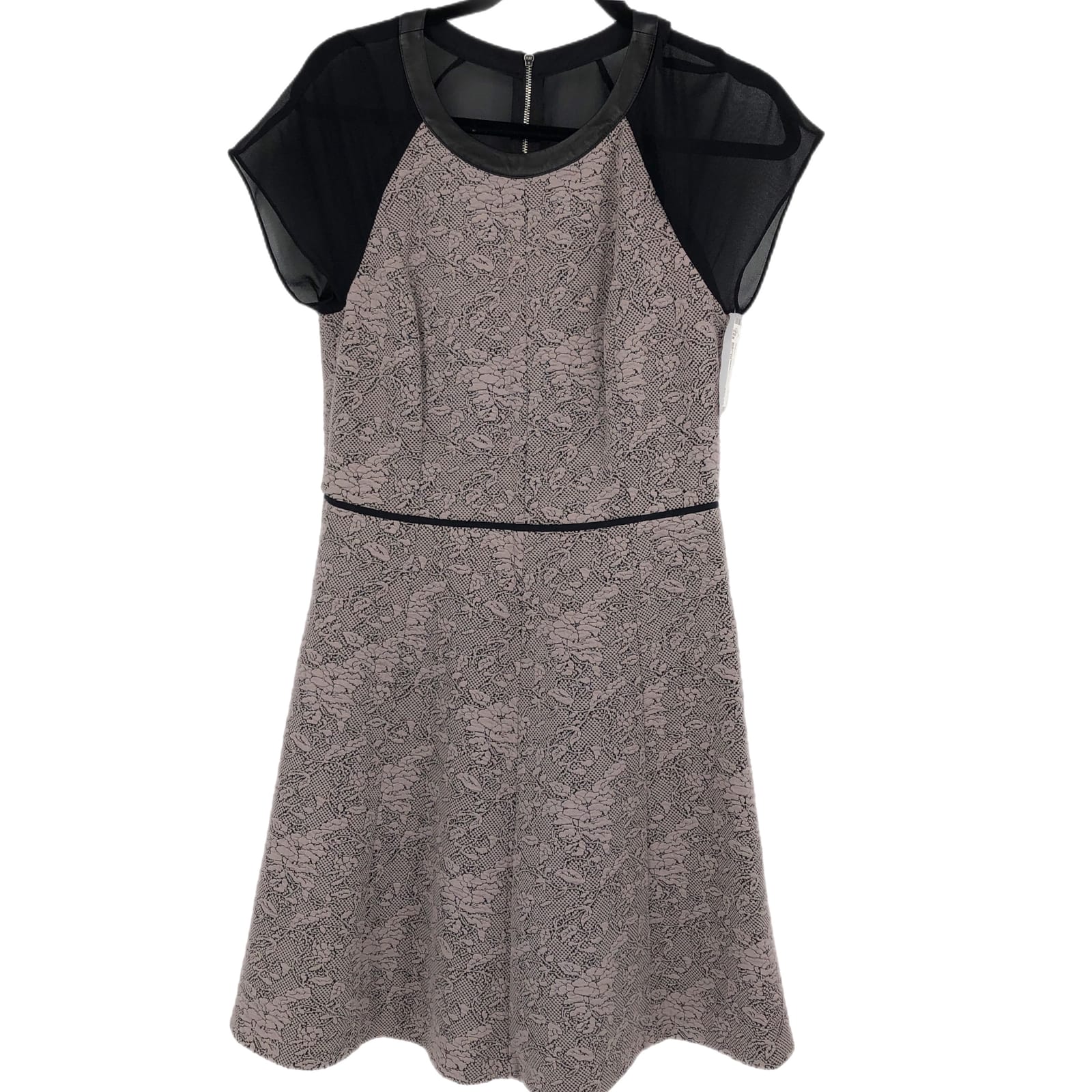 Rebecca Taylor Gray & Black Flare Mini Dress