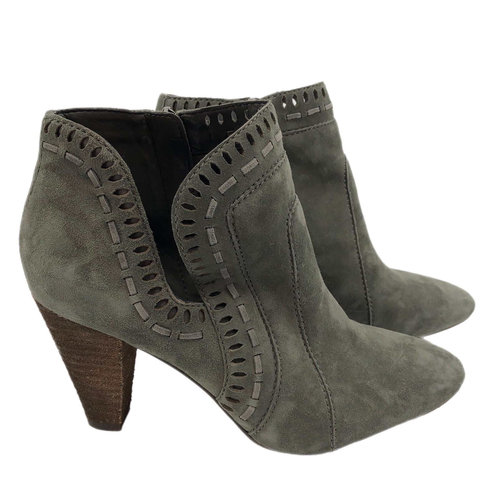 Vince Camuto Gray Almond Toe Ankle Boots