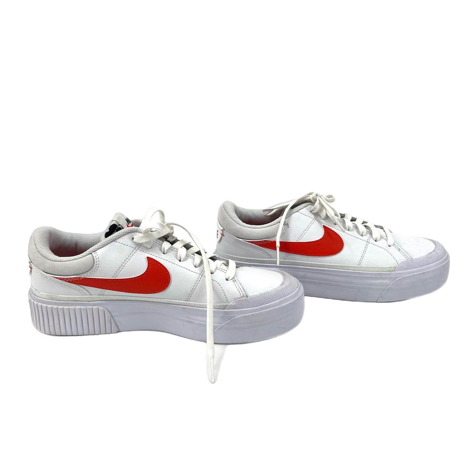 Nike White and Orange Court Legacy Sneakers