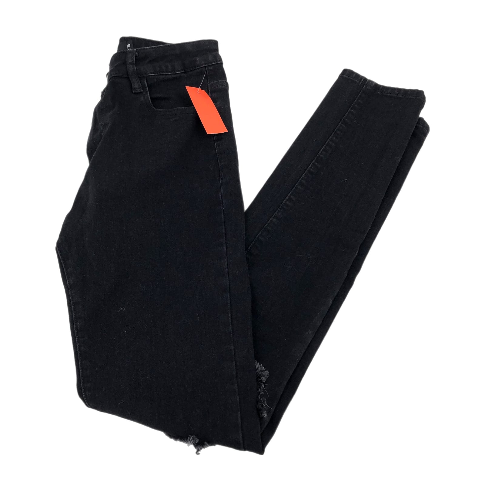 Black Mid-Rise Straight Leg Jeans