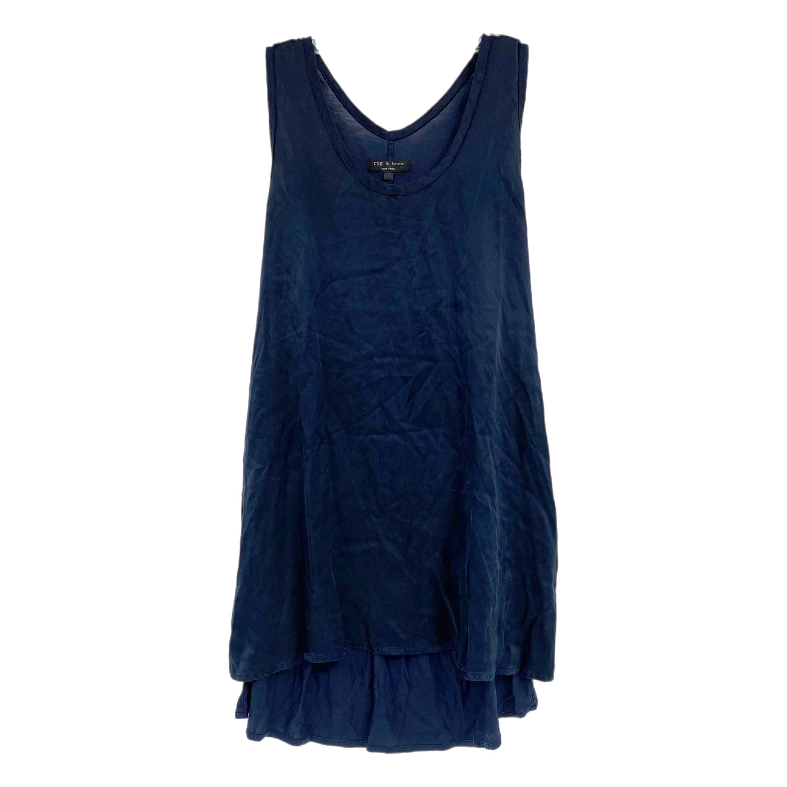 rag & bone Navy Blue Silk Tank Top