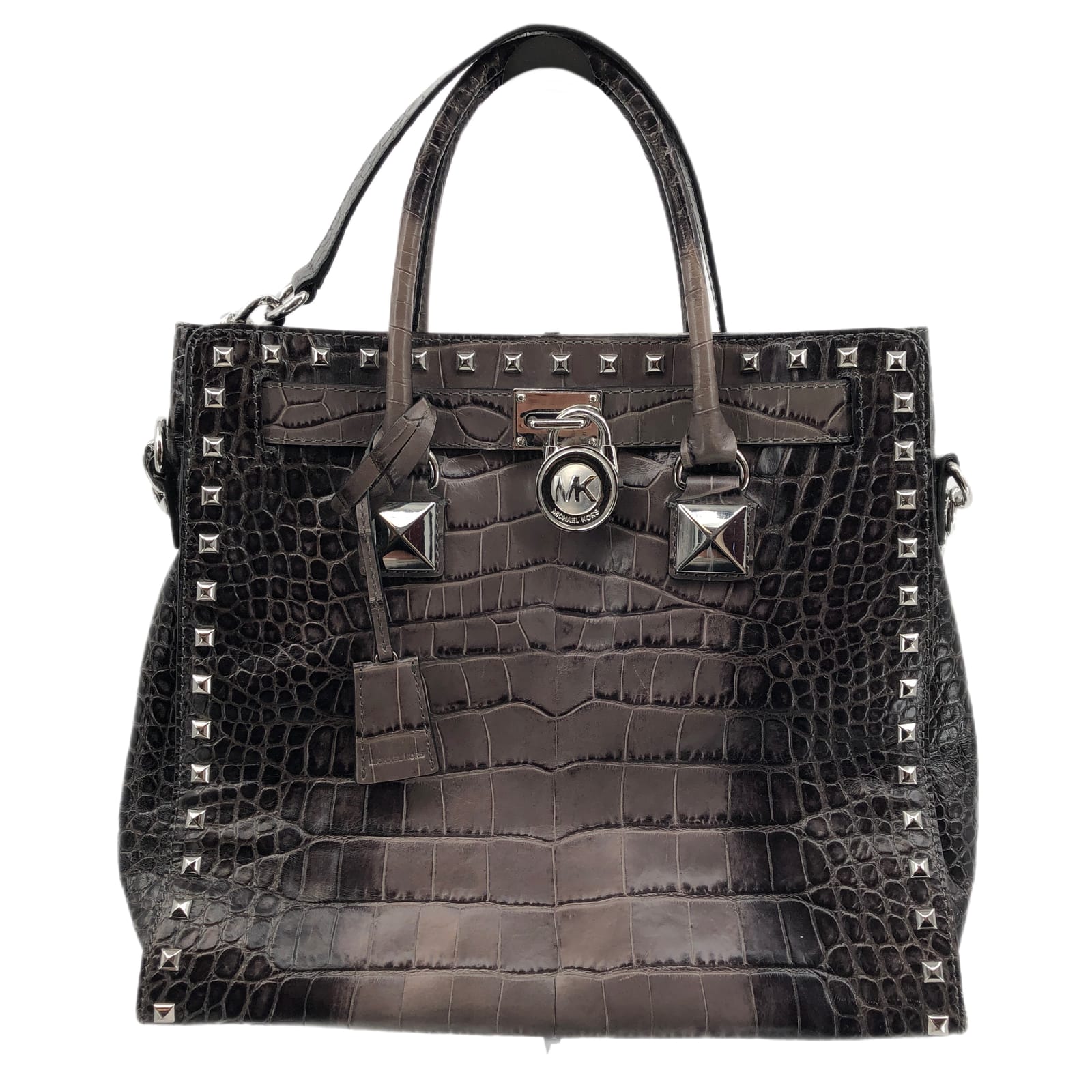 Michael Kors Gray Animal Print Leather Shoulder Bag