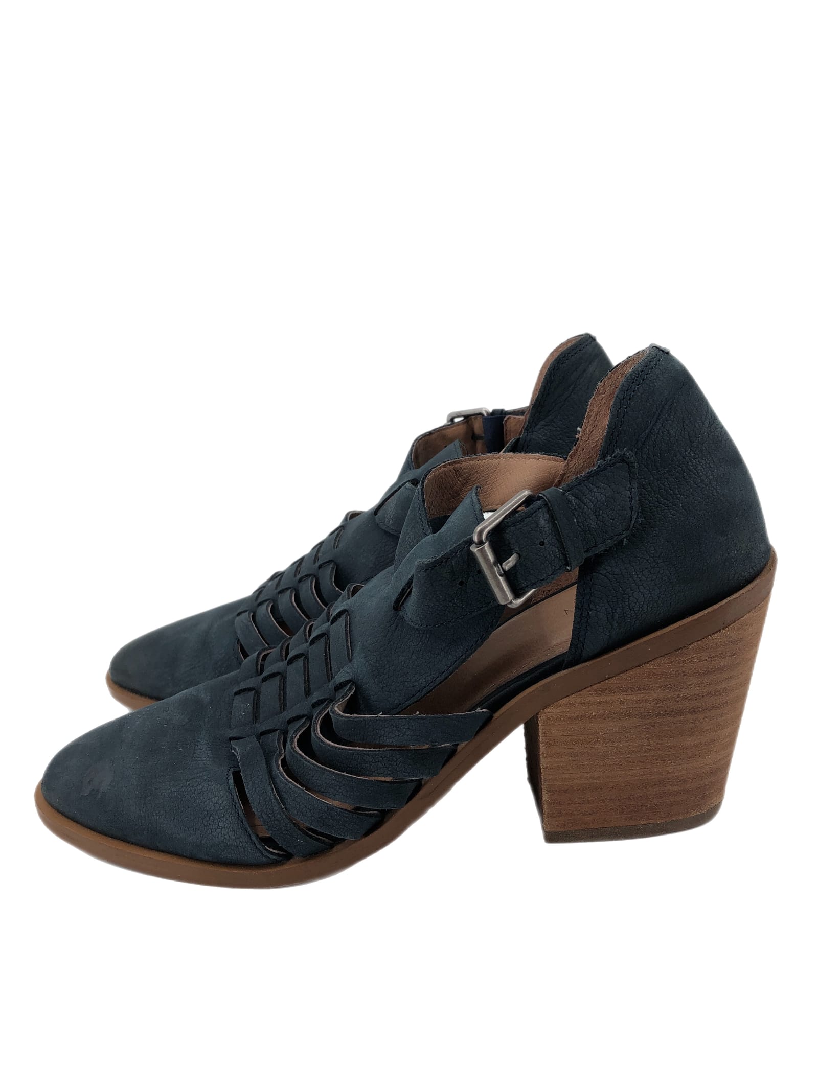 Caslon Blue Leather Bootie Heels