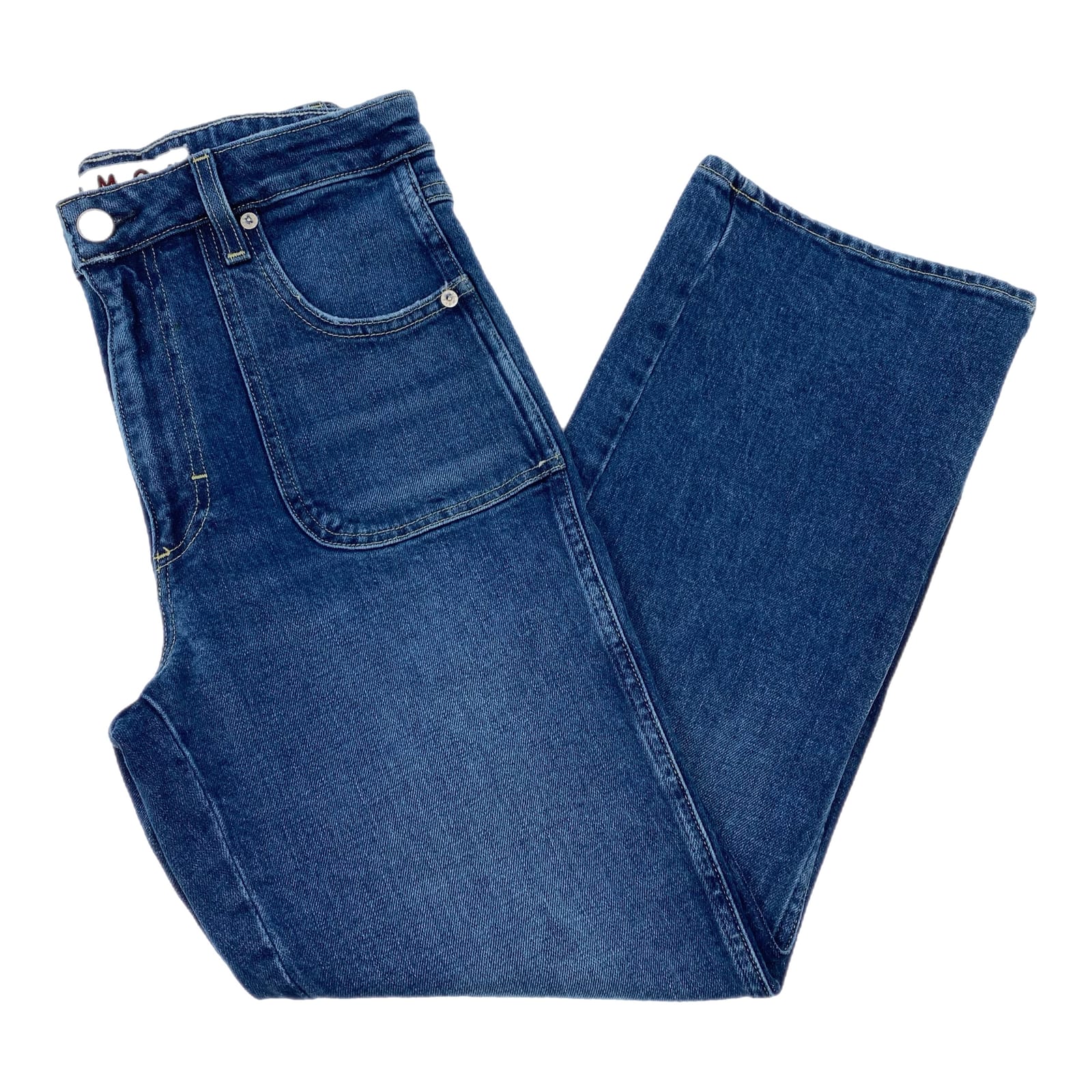 AMO Blue Medium Wash Straight Leg Jeans