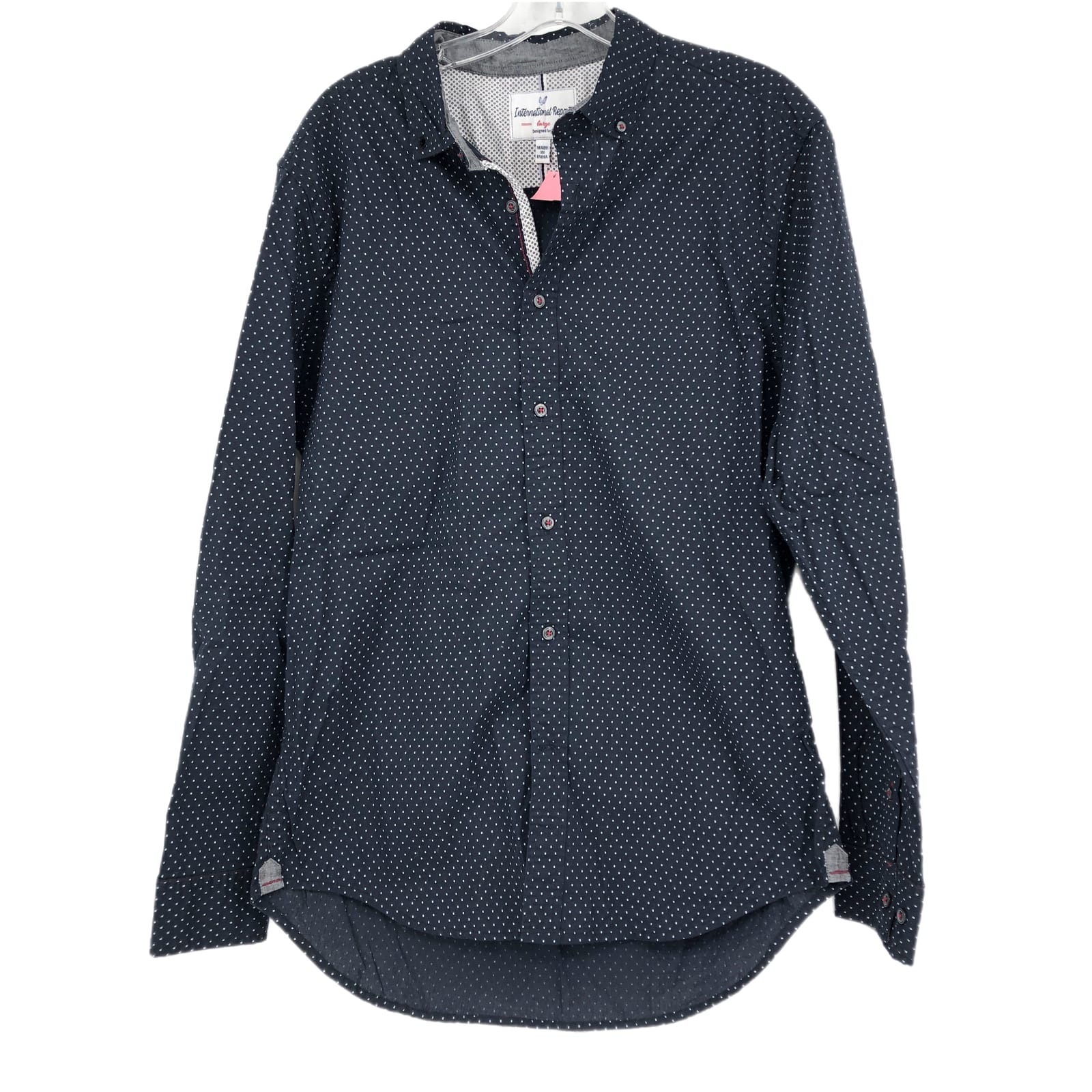 Blue-White Polka Dot Button-Up Shirt