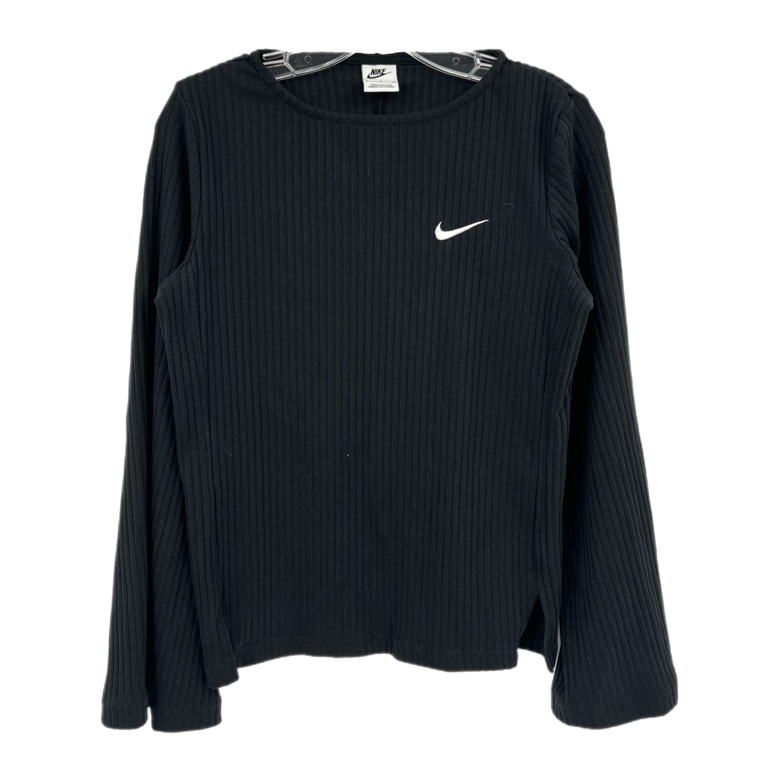 Nike Black Ribbed Flared Long Sleeve Top