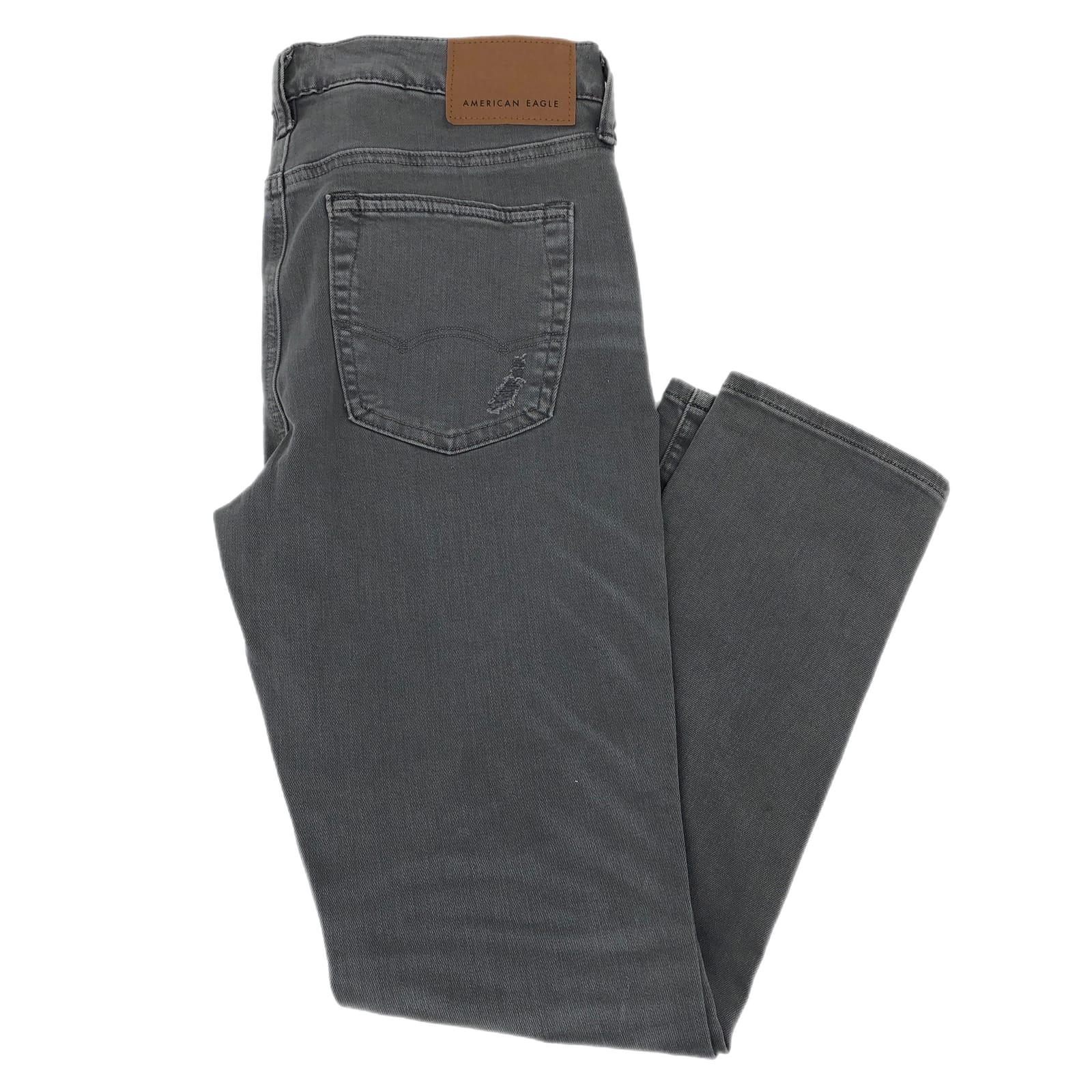 American Eagle Outfitters Gray Distressed Straight Jeans
