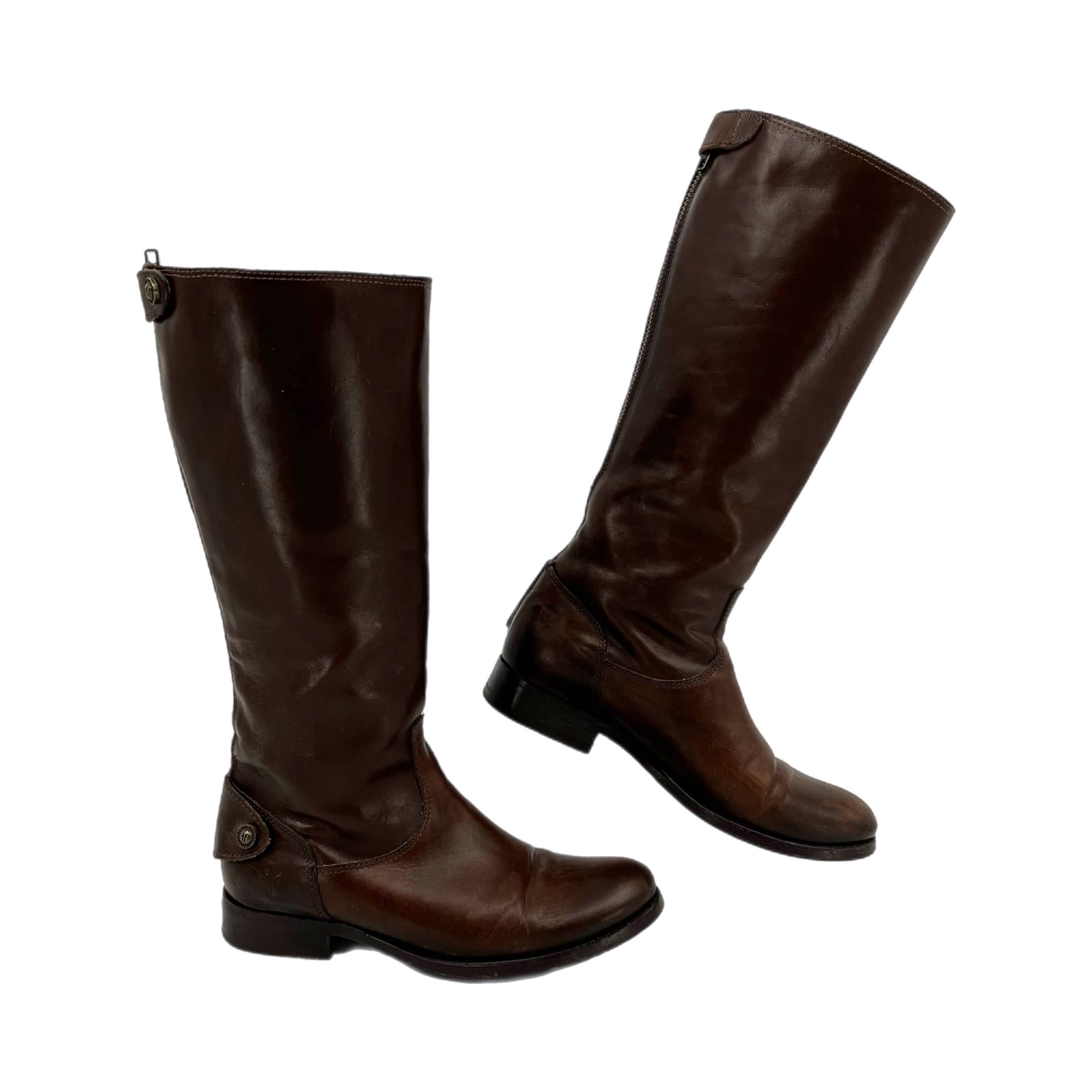 Frye Brown Classic Knee High Leather Heeled Boots