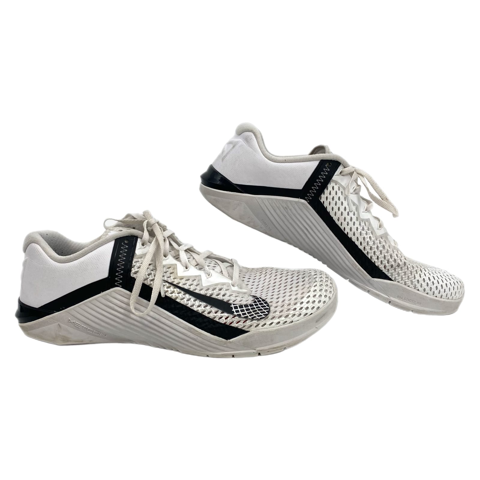Nike White Black Metcon 6 Athletic Sneakers