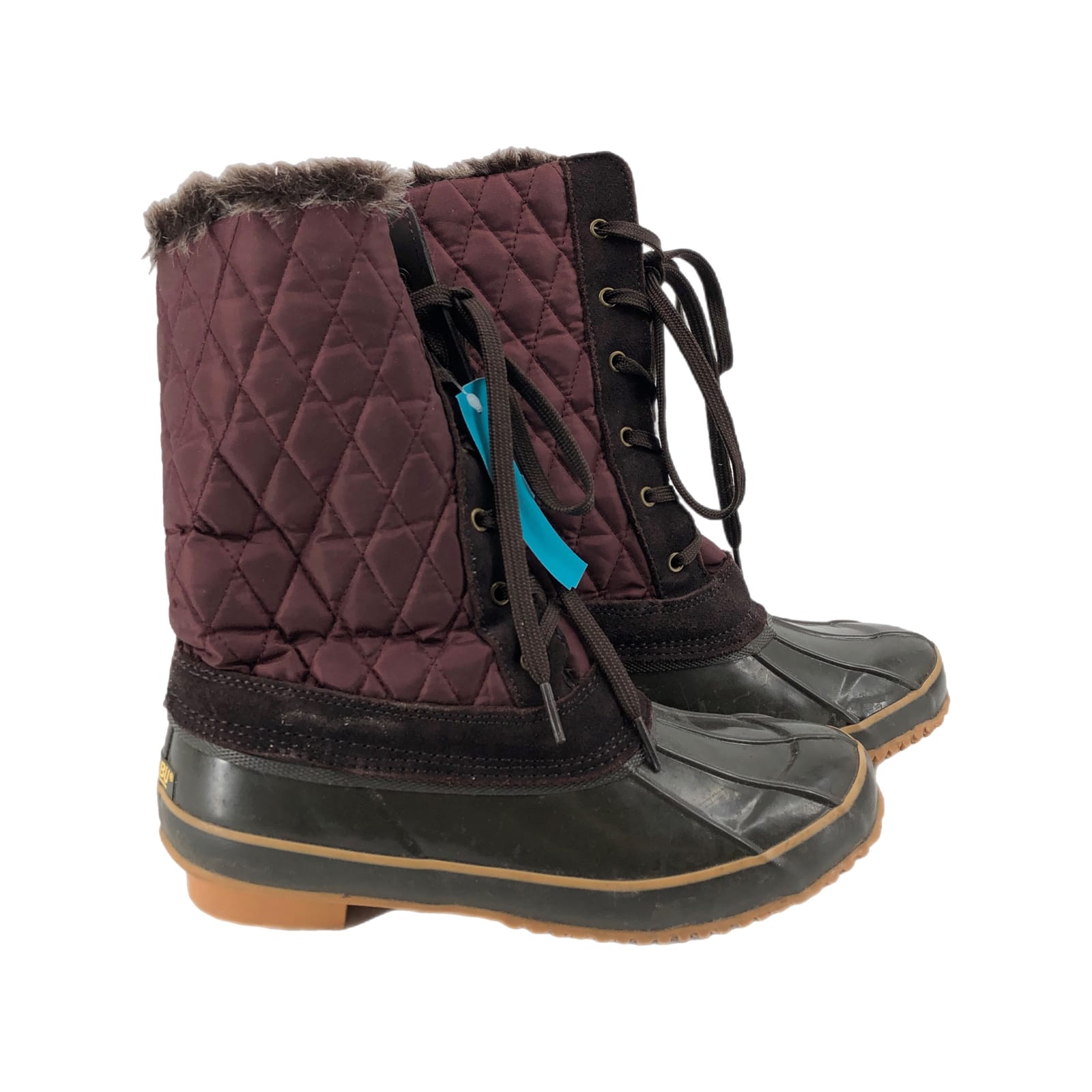 Khombu Purple Leather Winter & Rain Boots